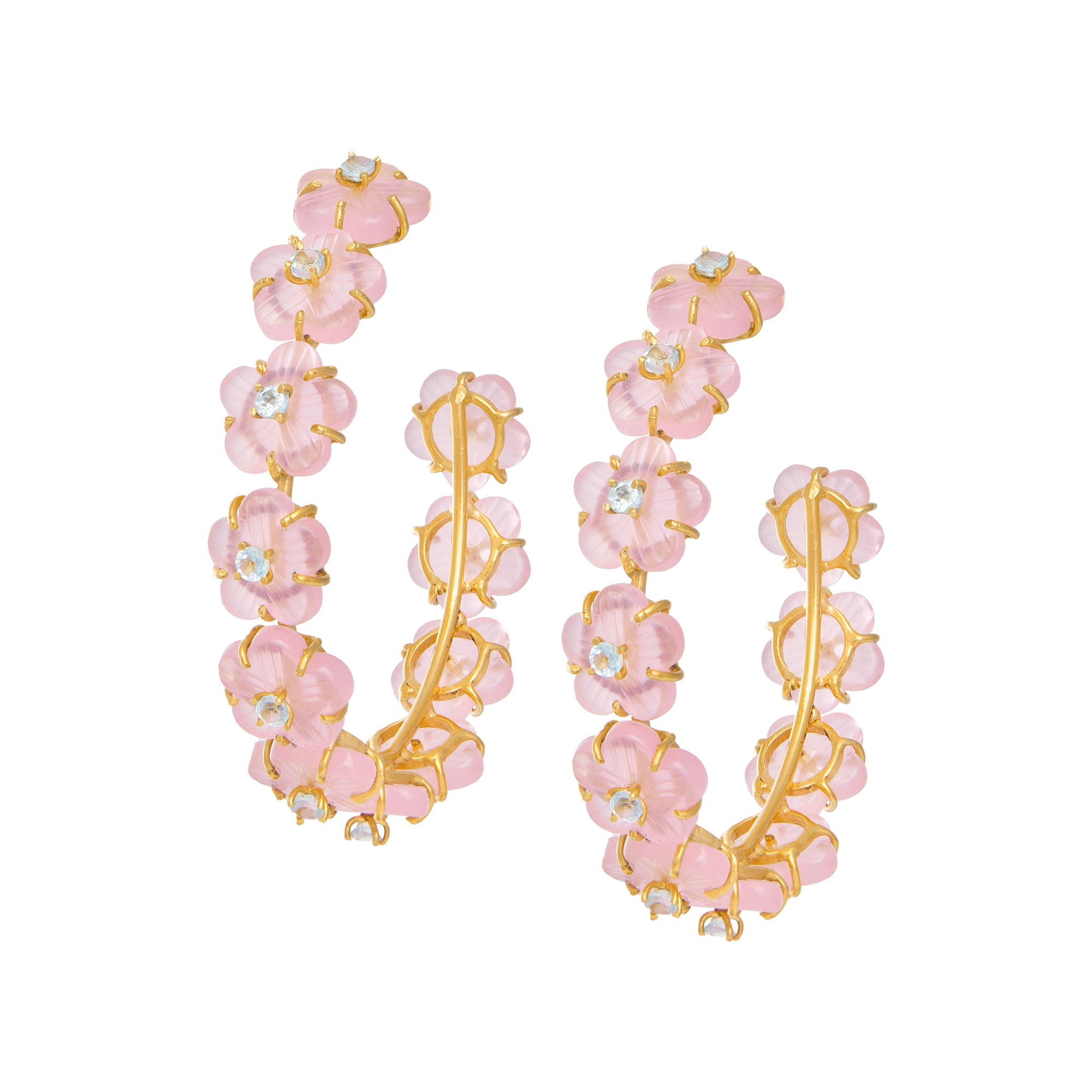 THE POPPY (Rose Quartz) Earrings Jimena Alejandra