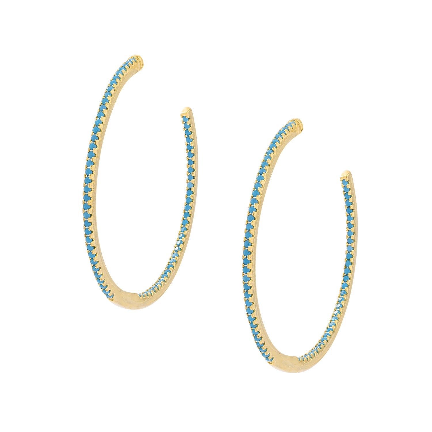 Thin big turquoise hoops Jimena Alejandra