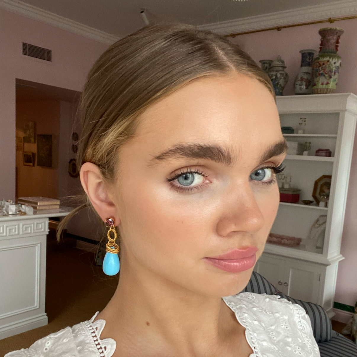 Double Gemstone Drop Earrings: The Clarissa