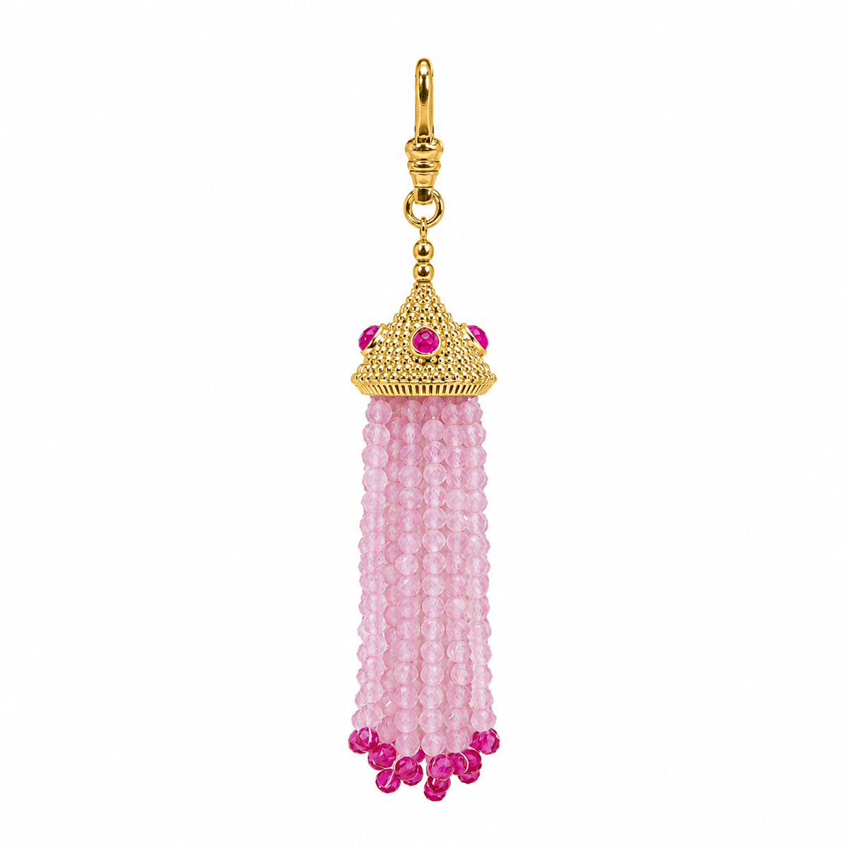 Strawberry Quartz & Pink Chalcedony Maxi Tassel: The Odessa
