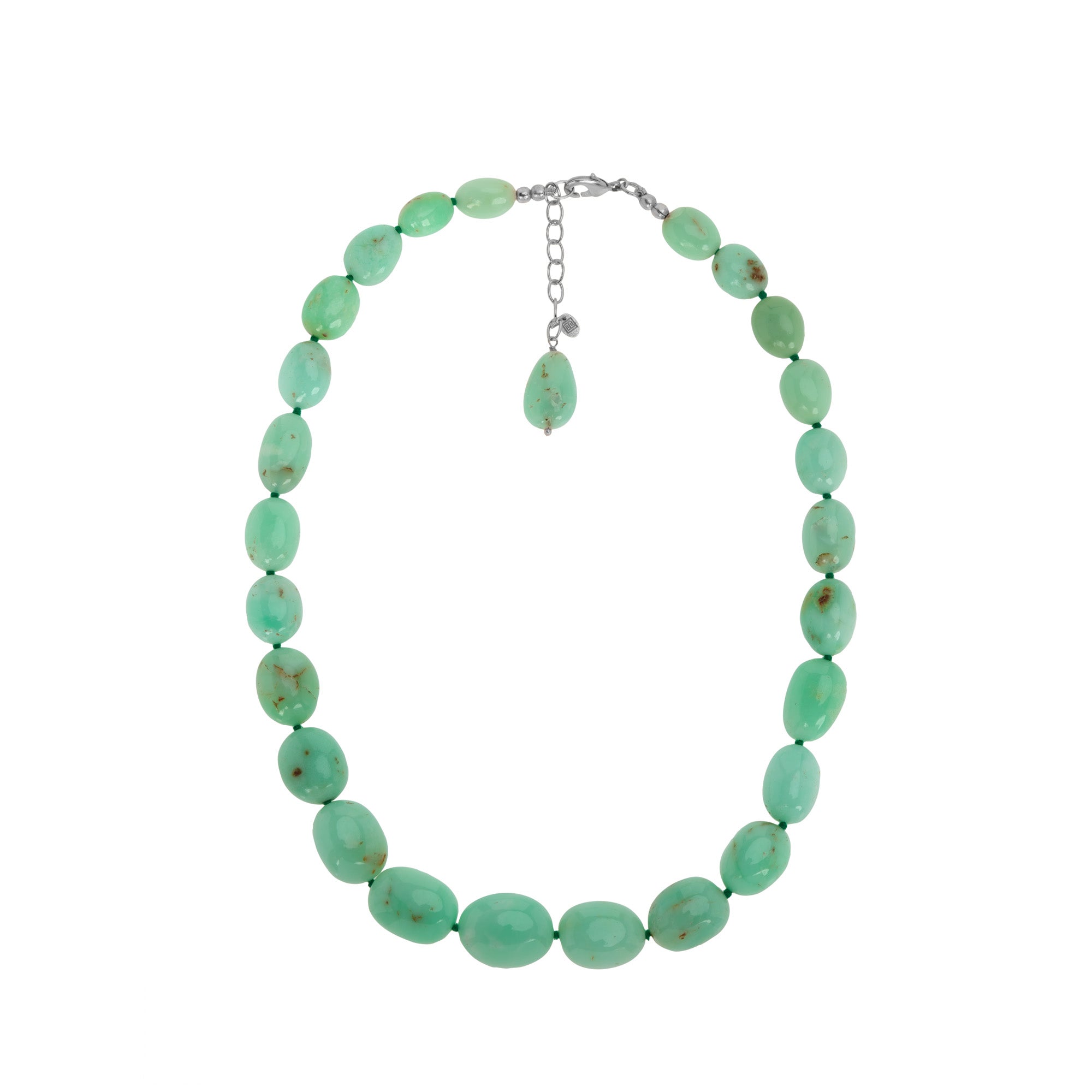 Natural, Tumbled Australian Chrysoprase Necklace: The Erika
