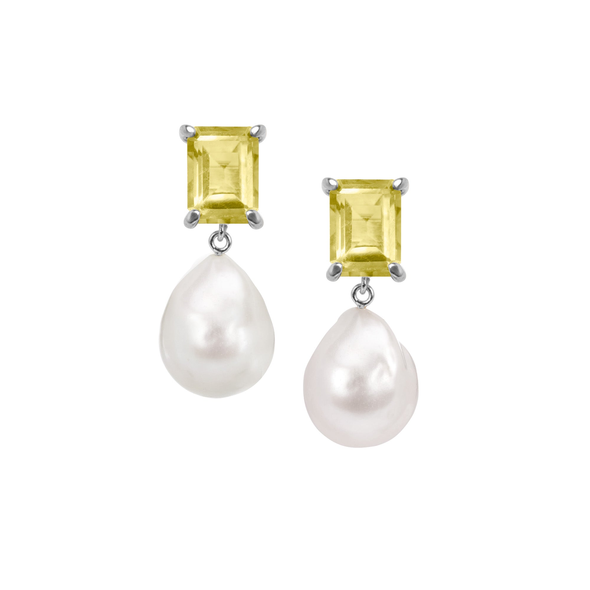 Citrine And Baroque Pearl Earrings: The Bellen
