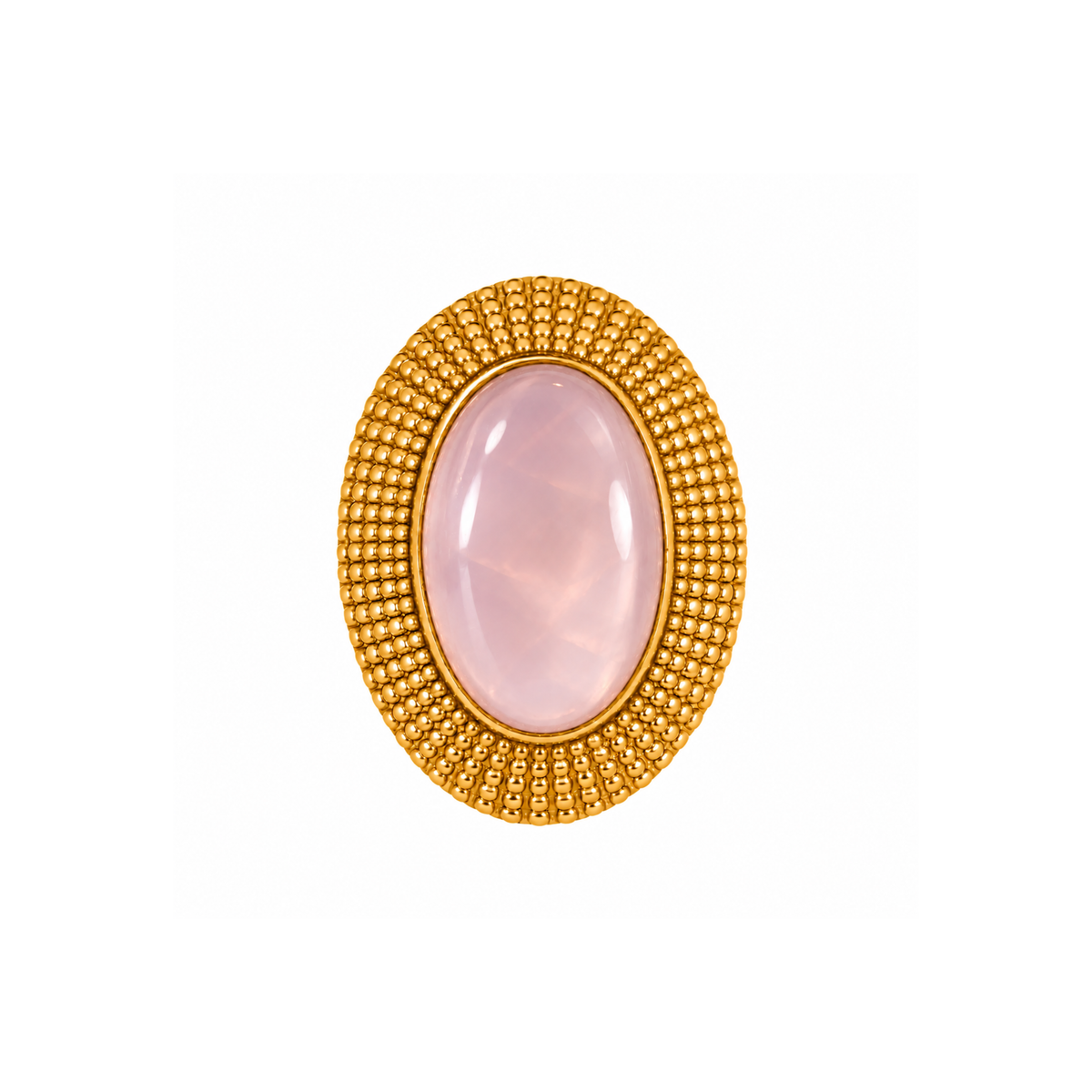 Large Oval Pink Chalcedony Ring: The Cleopatra