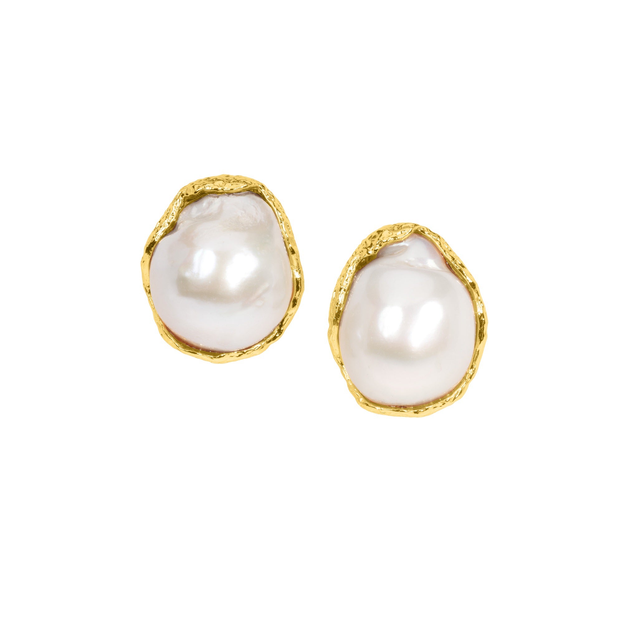 Natural Baroque Pearl Studs: The Margot