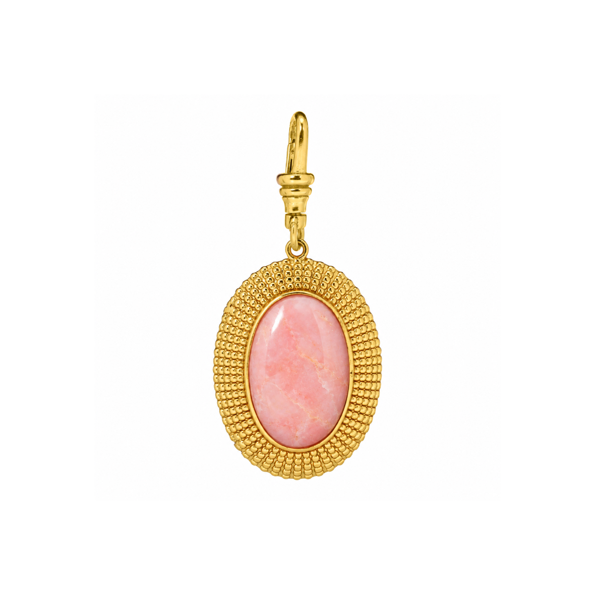 Large Oval Turquoise & Pink Opal Reversible Charm: The Cleopatra
