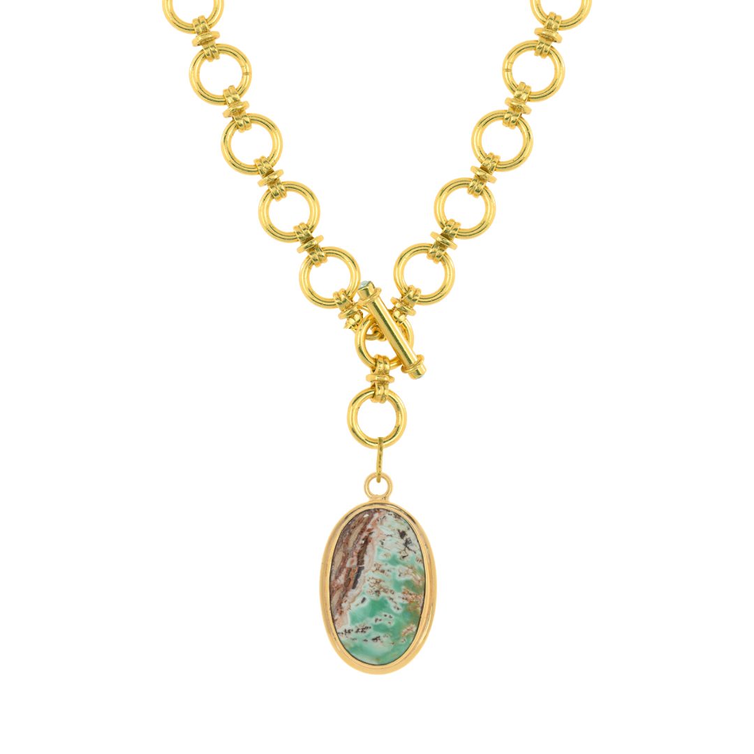 18k Gold Vermeil Chunky Link T-Bar Necklace: The Willow