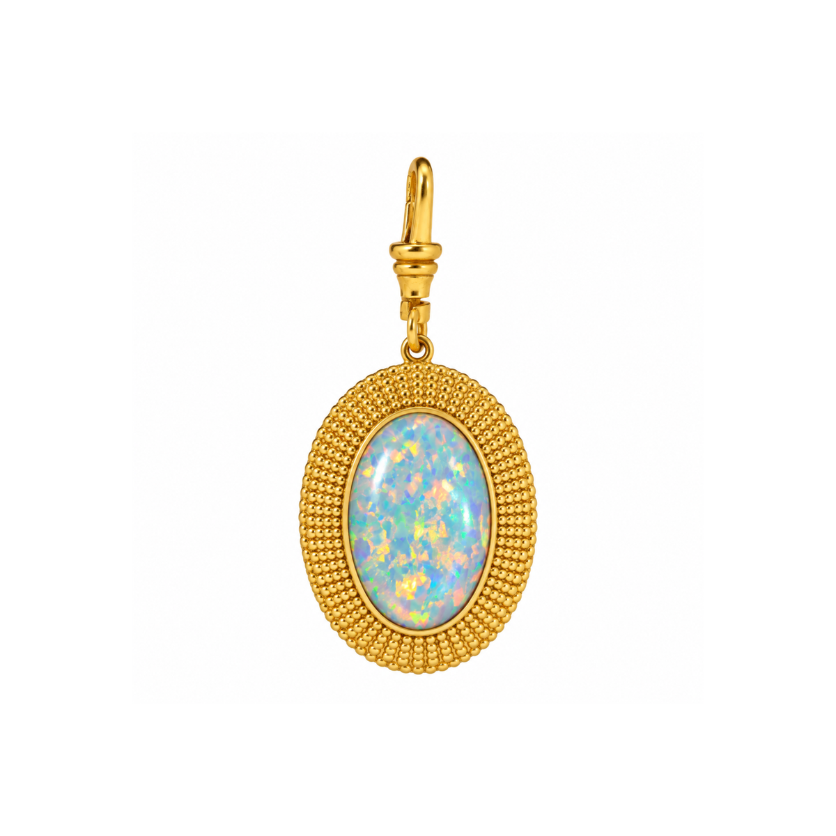 Large Oval Opal & Amazonite Charm: The Cleopatra