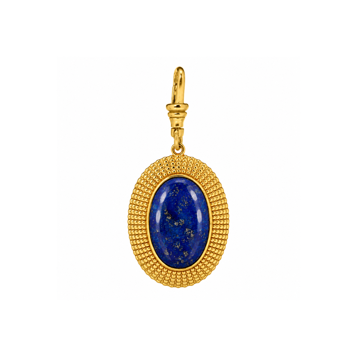 Large Oval Larimar & Lapis Lazuli Charm: The Cleopatra