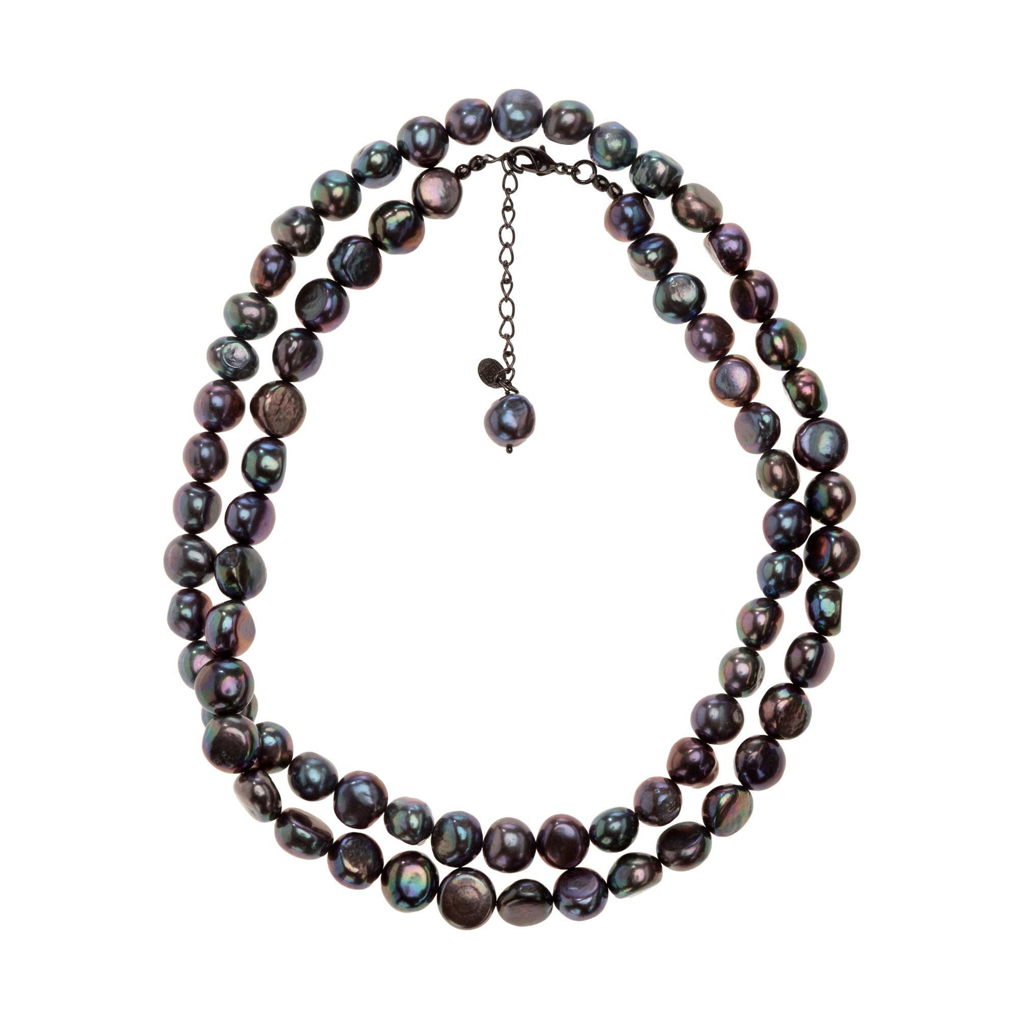 Double wrap black pearl necklace: The Collette