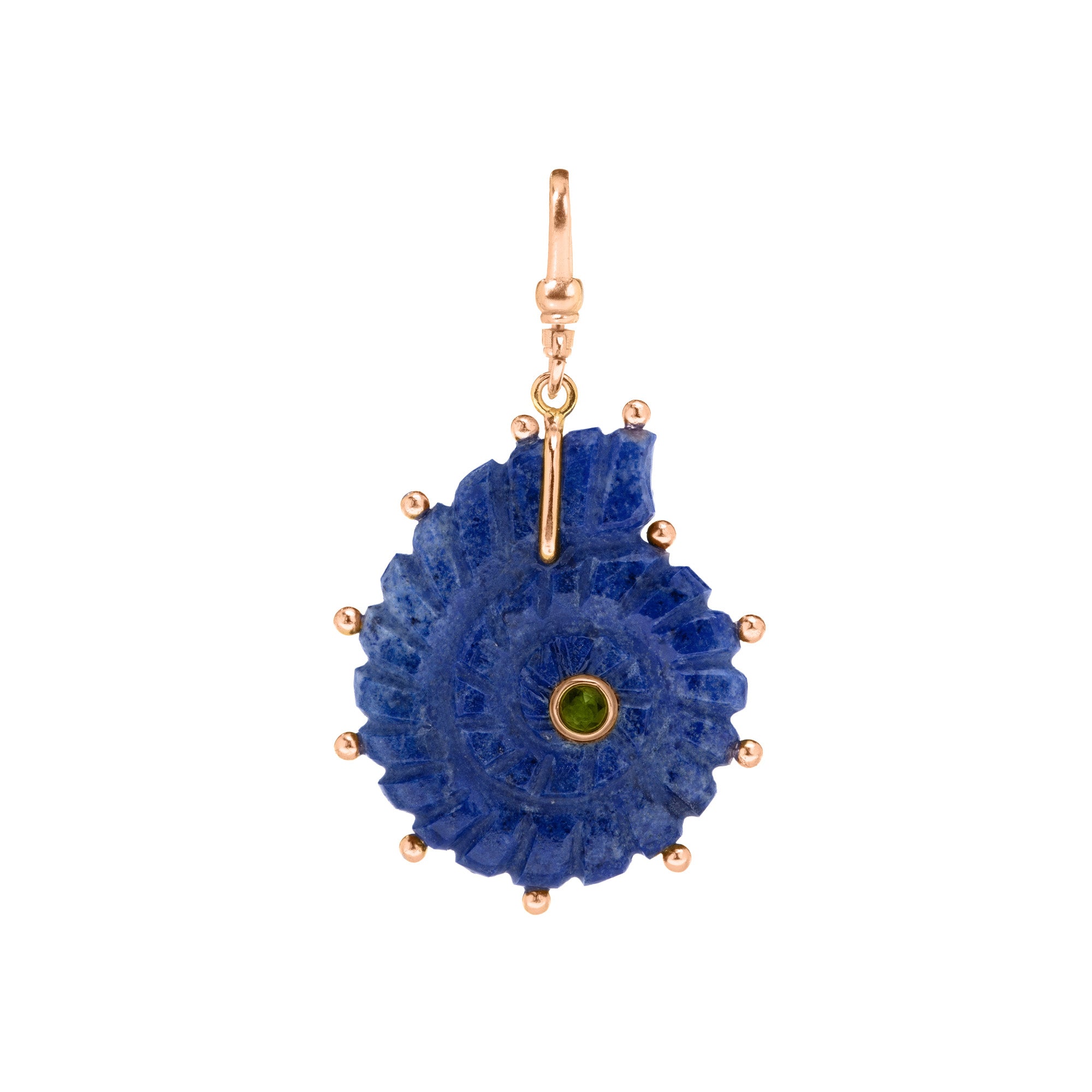 The Marina: Reversible Carved Lapis Lazuli Ammonite Shell