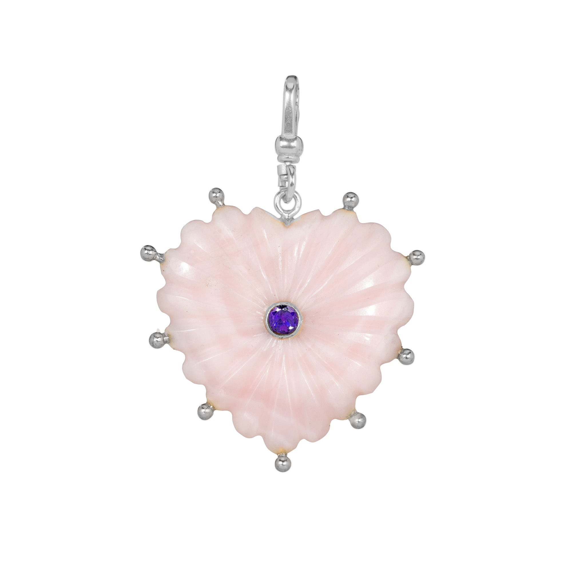 The Mabel: Reversible Carved Pink Opal Heart