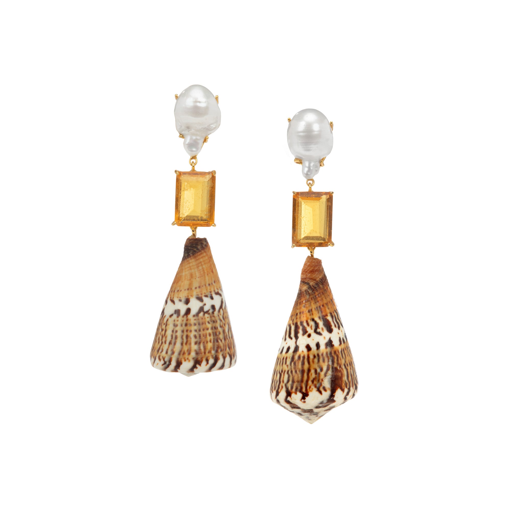 The Pilar: Pearl, Gemstone & Natural Shell Earrings