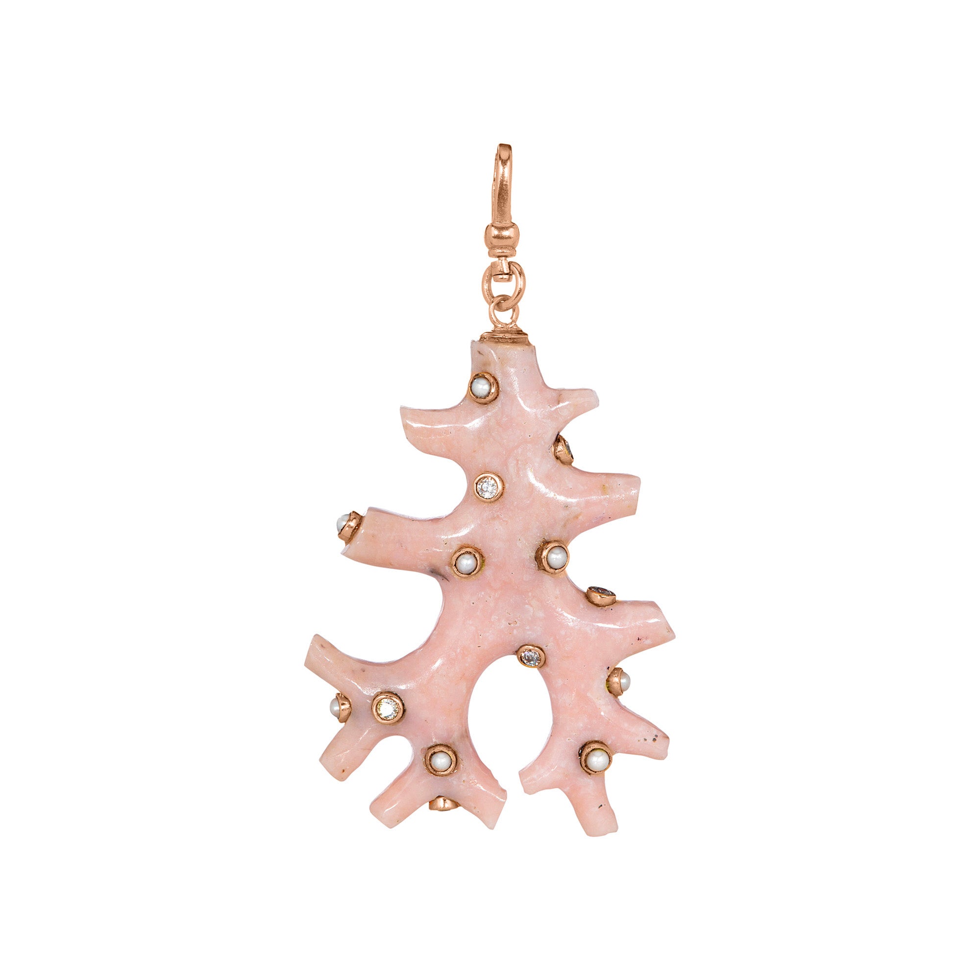 The Coralie: Peruvian Pink Opal Coral Branch Charm