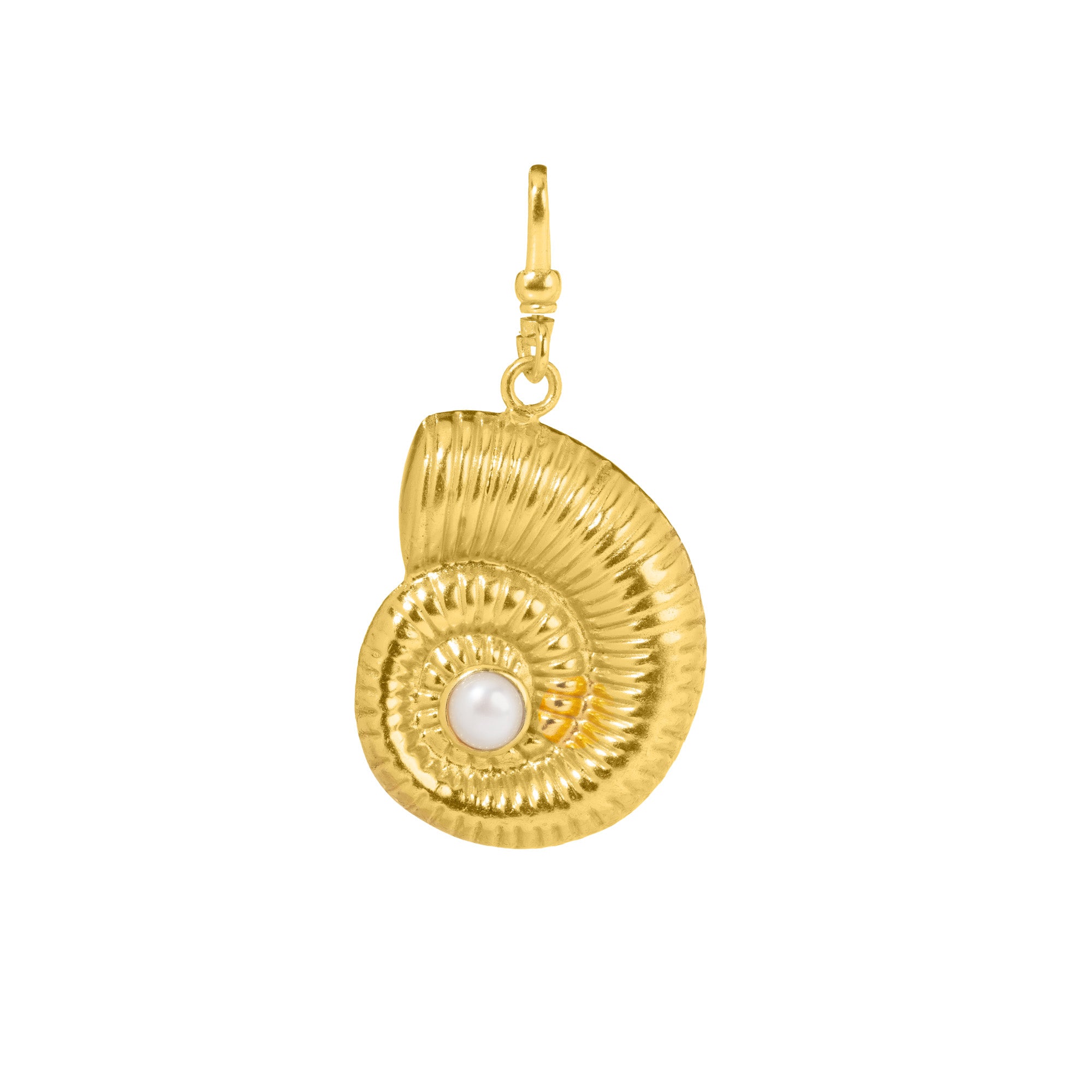 The Aurora: Reversible Ammonite Gold Shell (Malachite & Pearl)