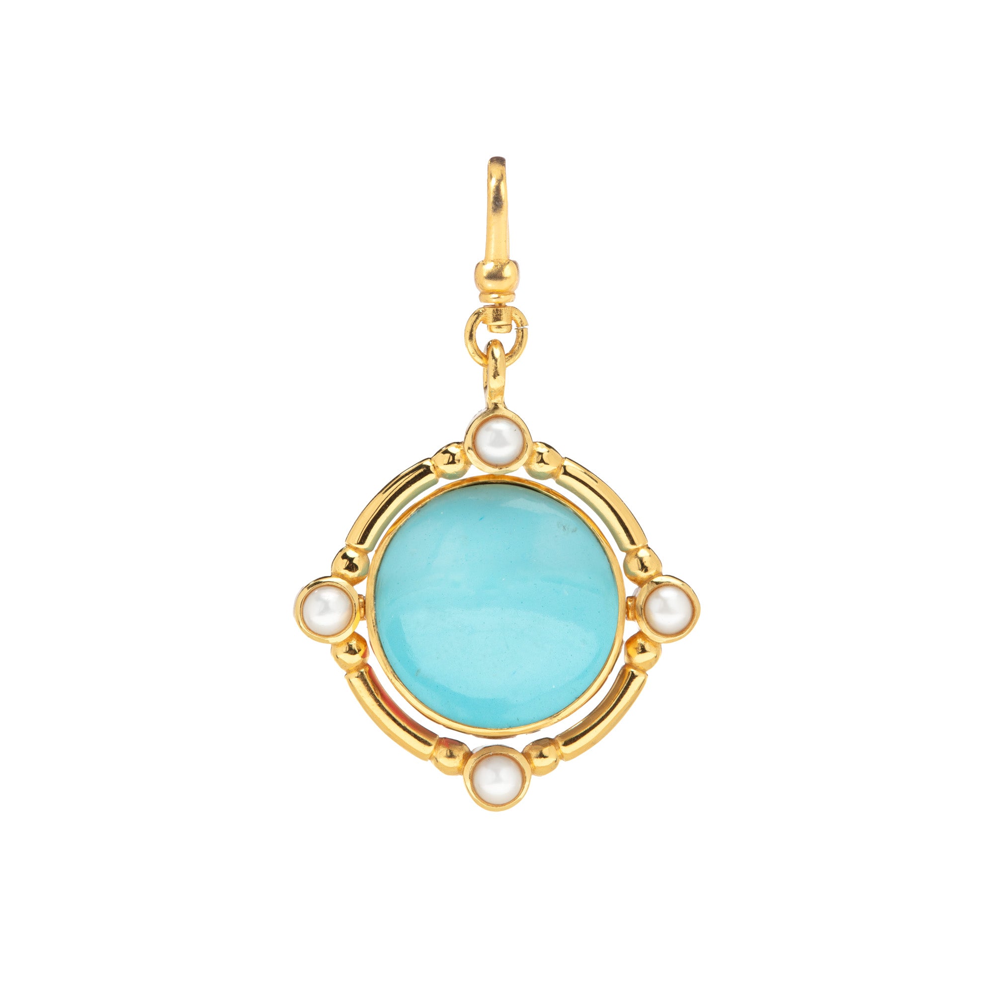 The Odette: Turquoise & Compressed Stone  4-in-1 Reversible/Flippable Charm