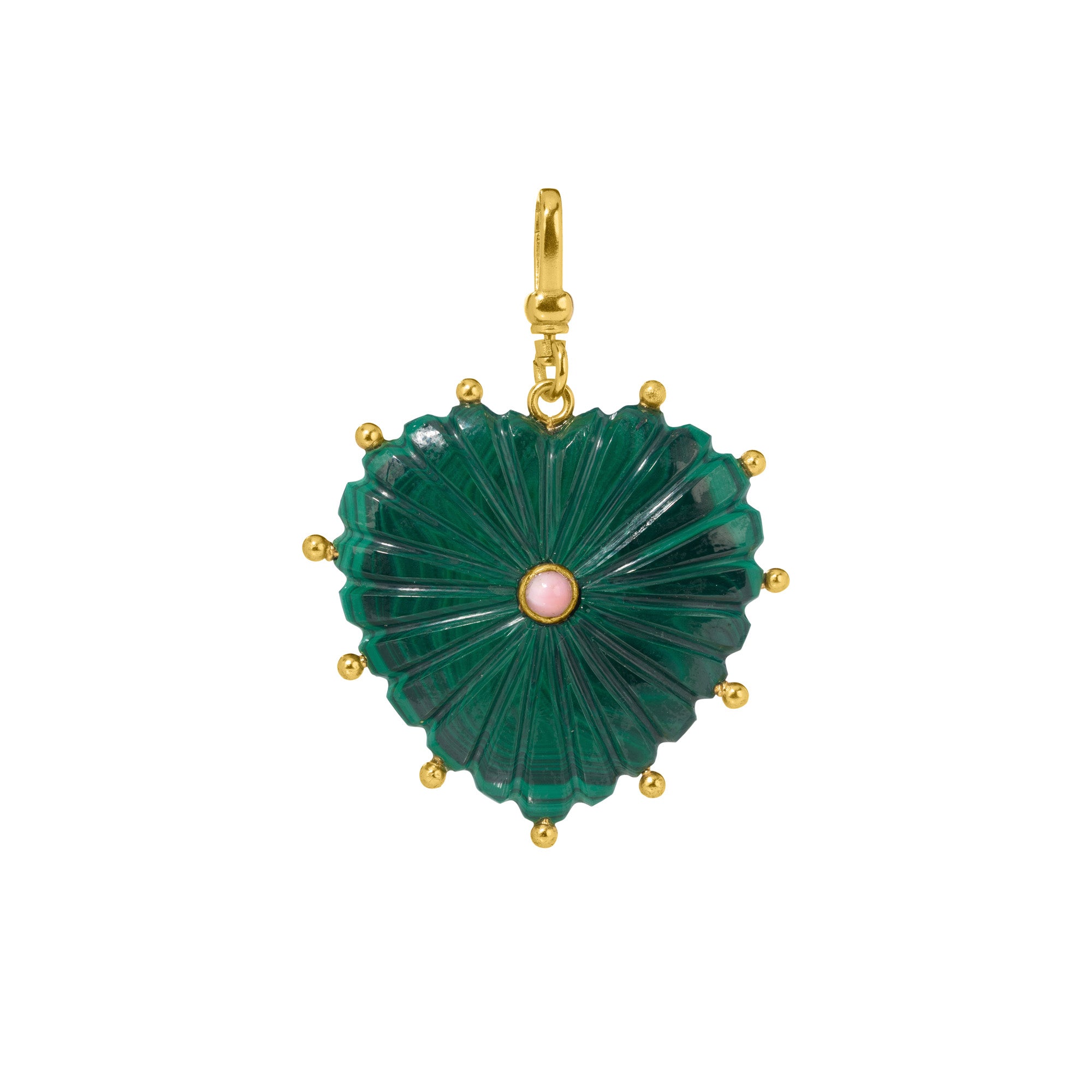 The Mabel: Reversible Carved Malachite Heart