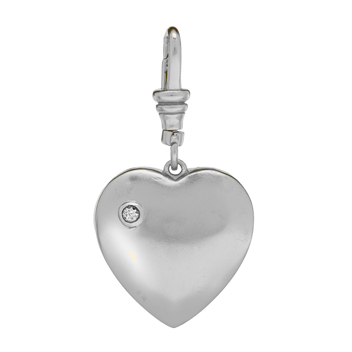 Large Wide Turquoise and Puffy Heart Reversible Charm: The Justine