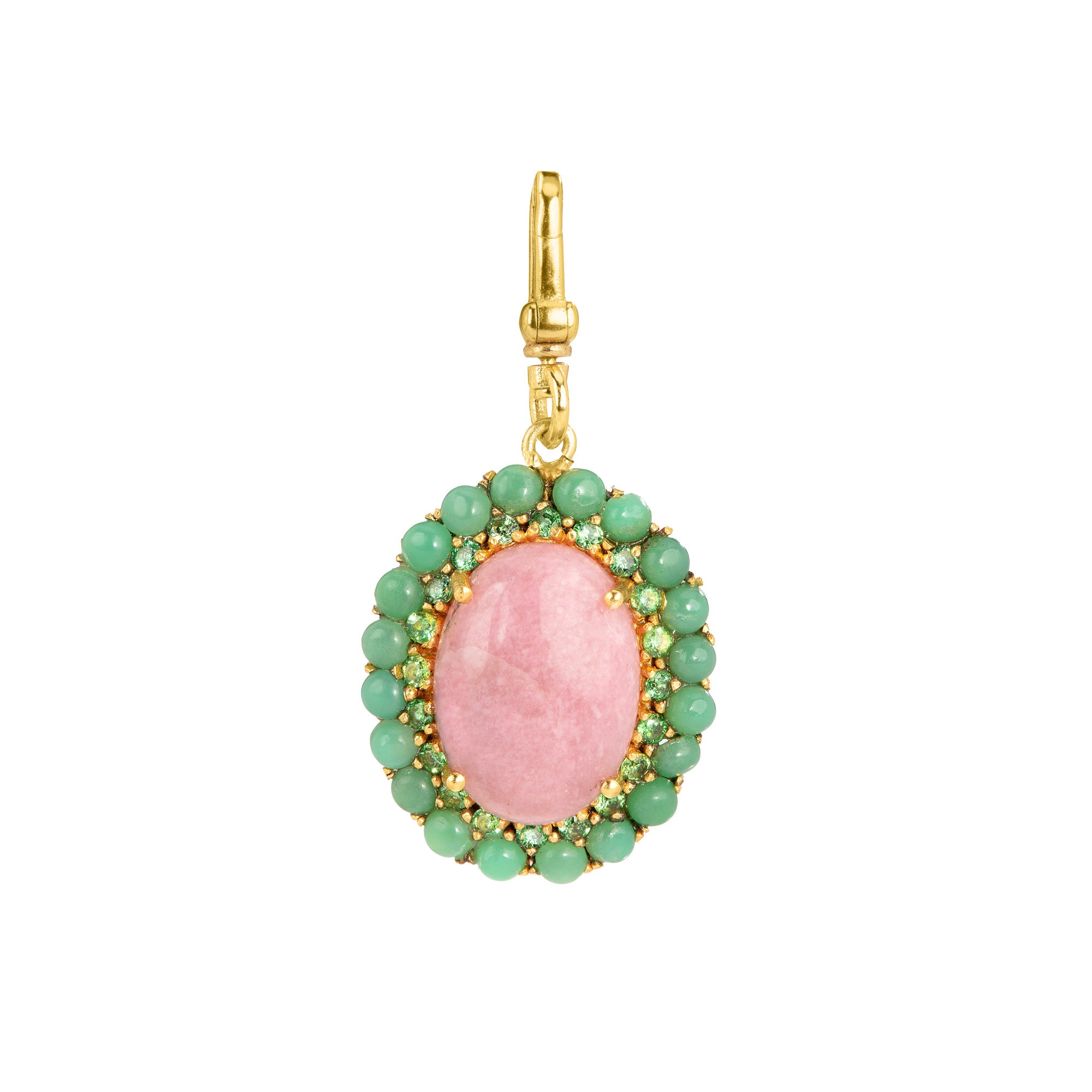 Petalite & Chrysoprase Oval Charm: The Catherine