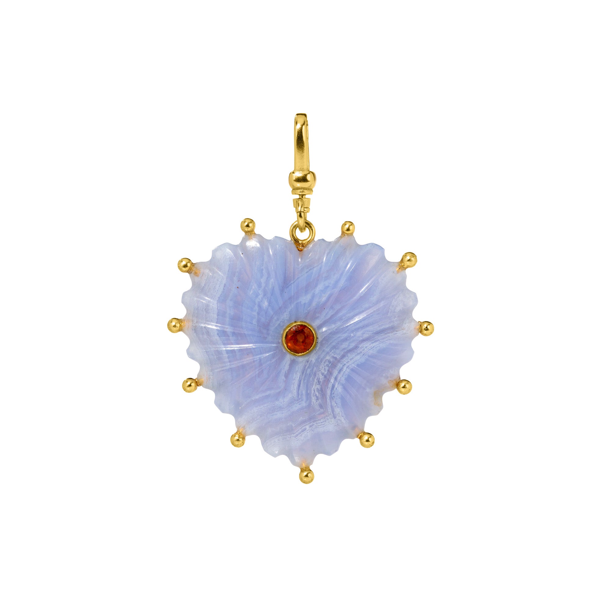 The Mabel: Reversible Carved Blue Lace Agate Heart