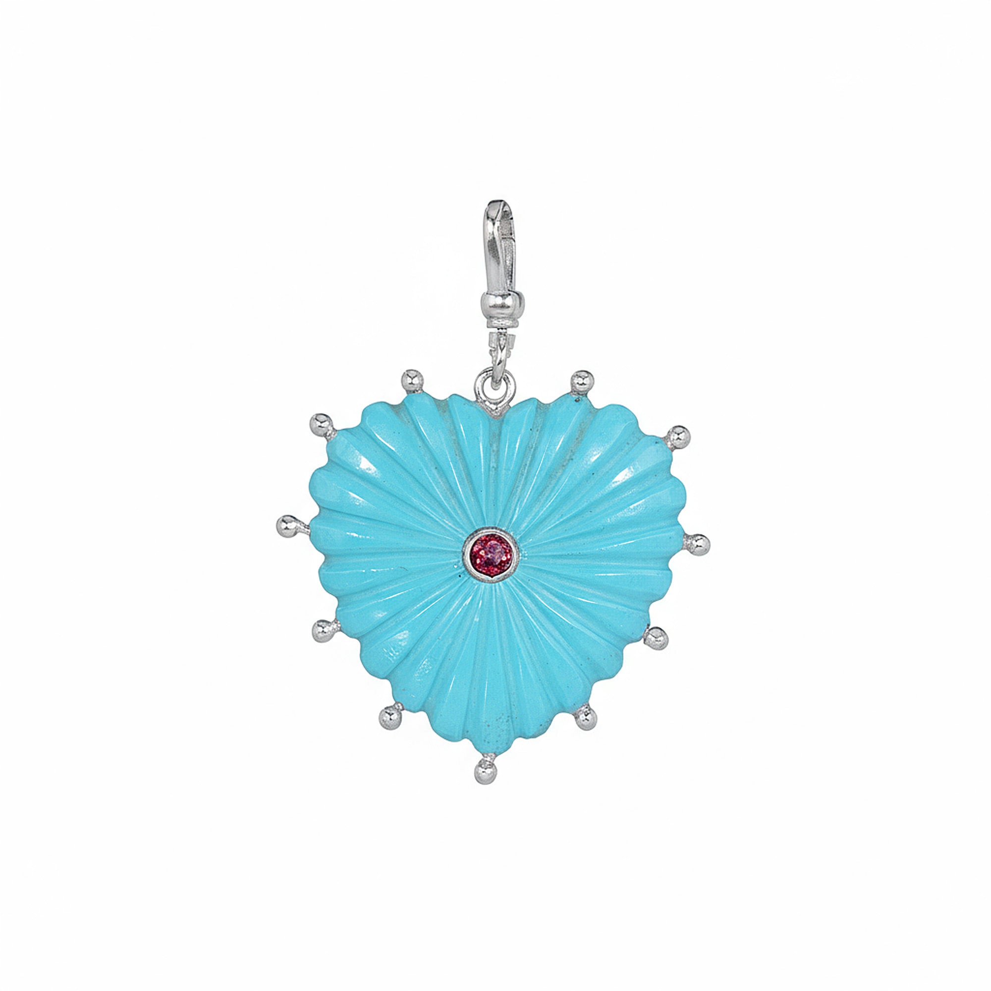 Reversible Carved Turquoise Heart: The Mabel