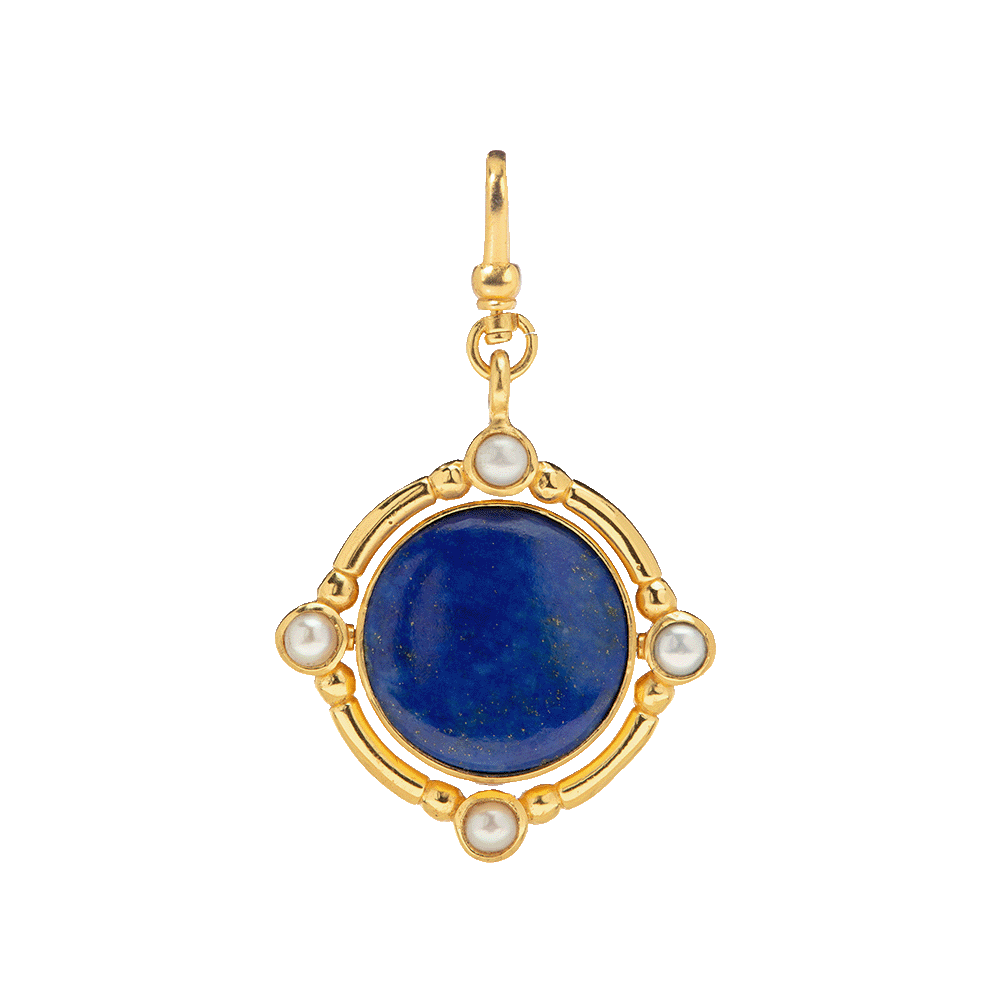 The Odette:  Lapis Lazuli & Phosphosiderite 4-in-1 Reversible/Flippable Charm