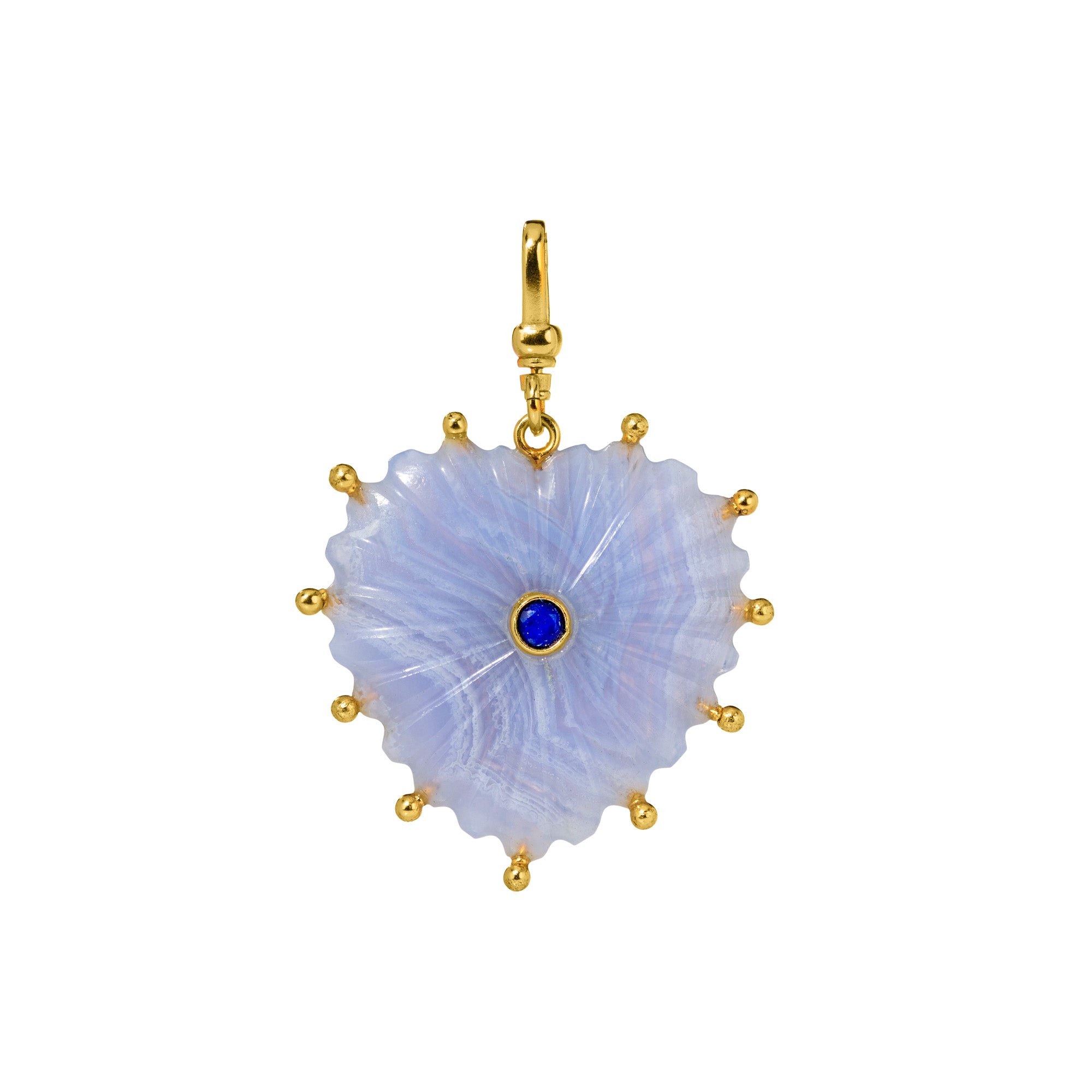 Reversible Carved Blue Lace Agate Heart: The Mabel