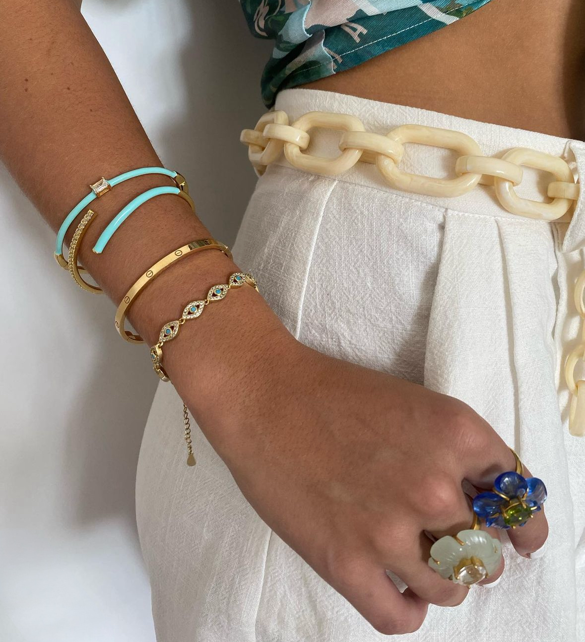 18k Gold Vermeil Evil Eye Tennis Bracelet: The Effie