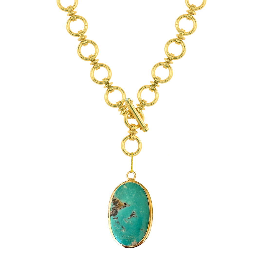One Of A Kind Charm: Large Oval Turquoise