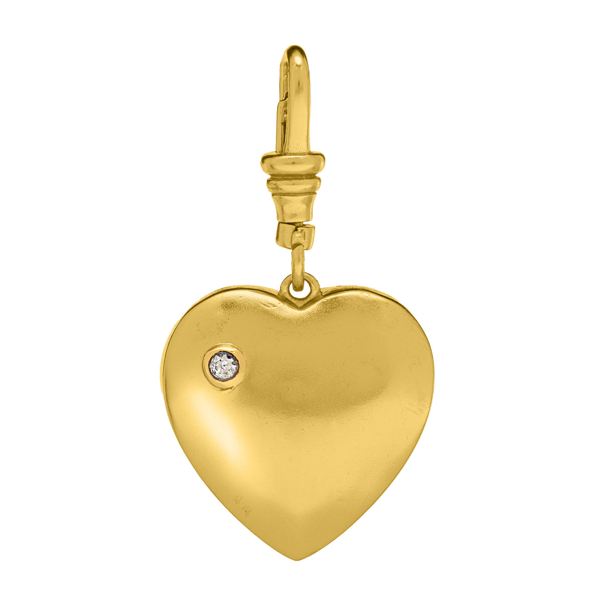 Large Wide Turquoise and Puffy Heart Reversible Charm: The Justine