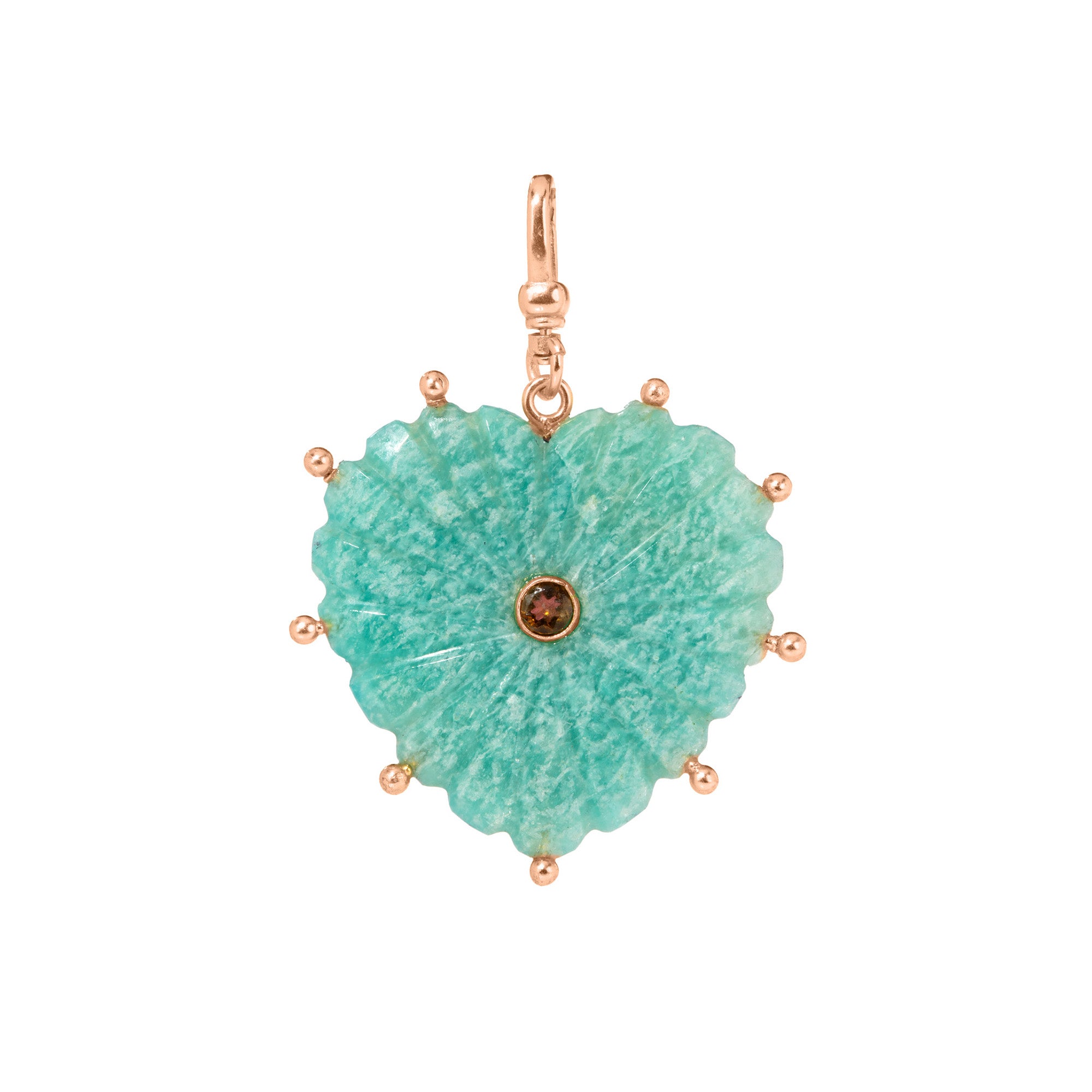 Reversible Carved Amazonite Heart: The Mabel