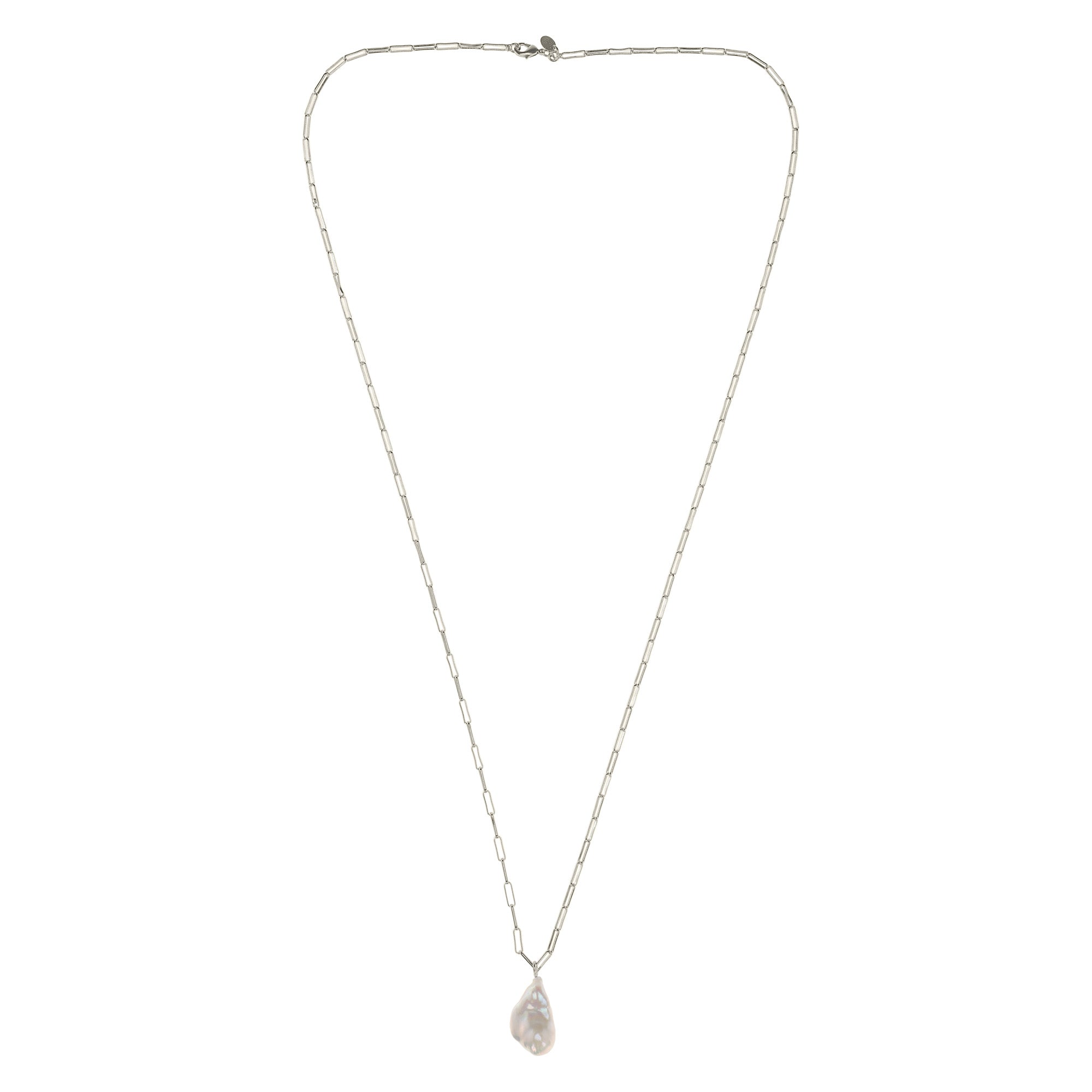Paperclip Chain With Baroque Pearl Necklace: The Payton