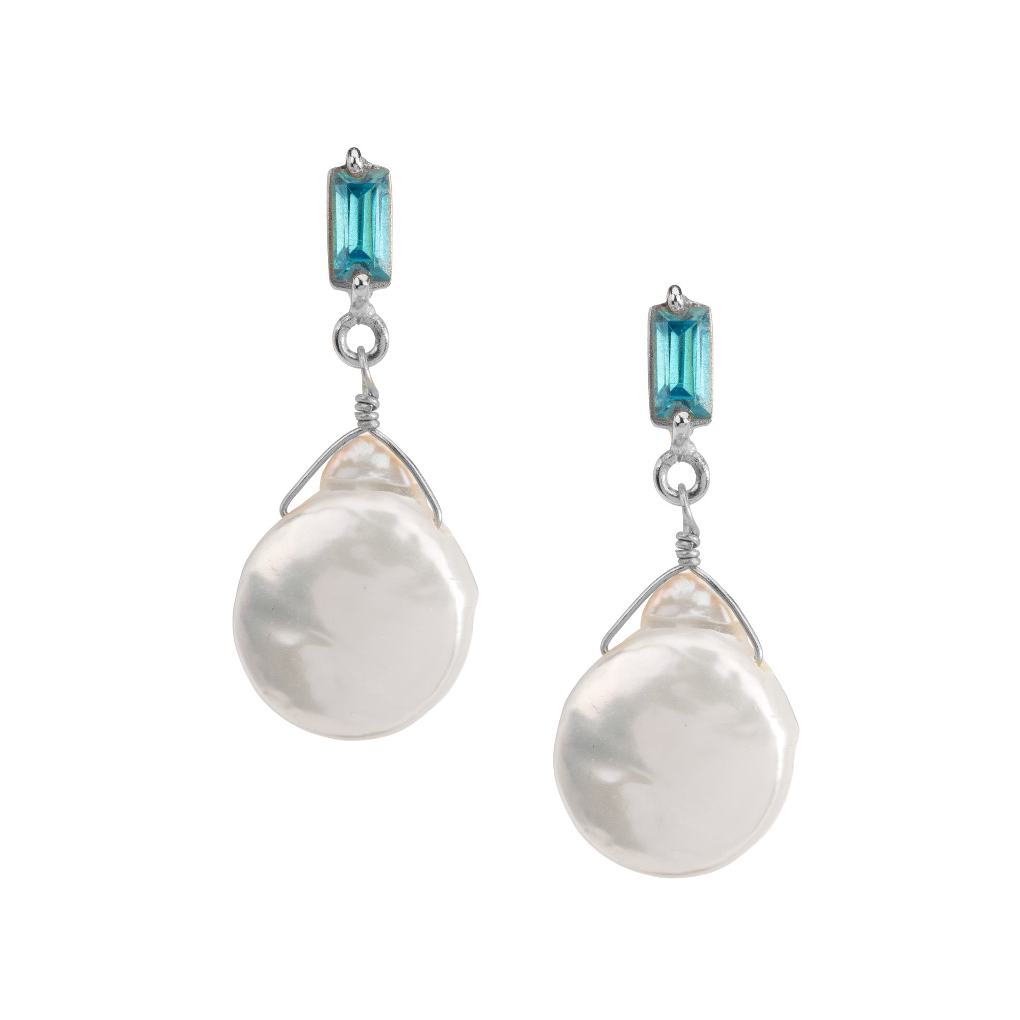 Gemstone and Coin Pearl Drop Earring: The Evie