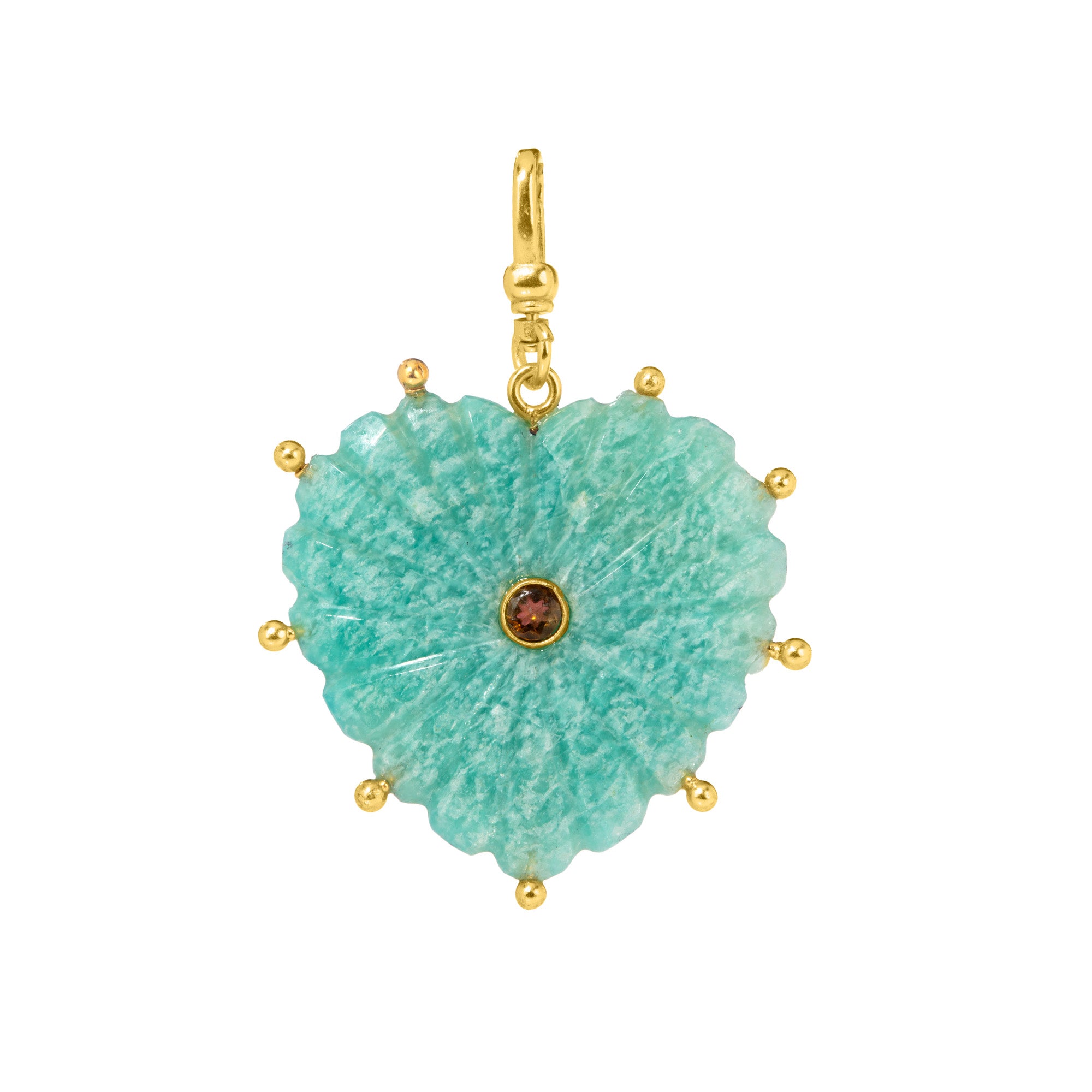 Reversible Carved Amazonite Heart: The Mabel