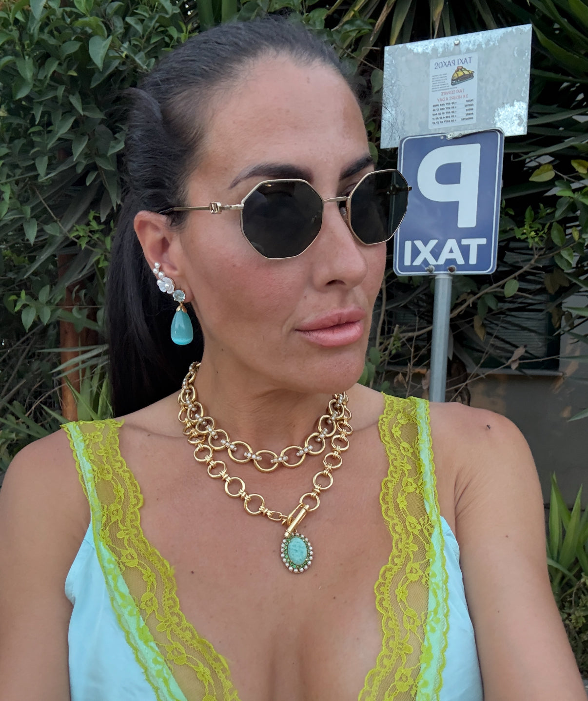 Gemstone & Cat's Eye Drop Earrings: The Loren