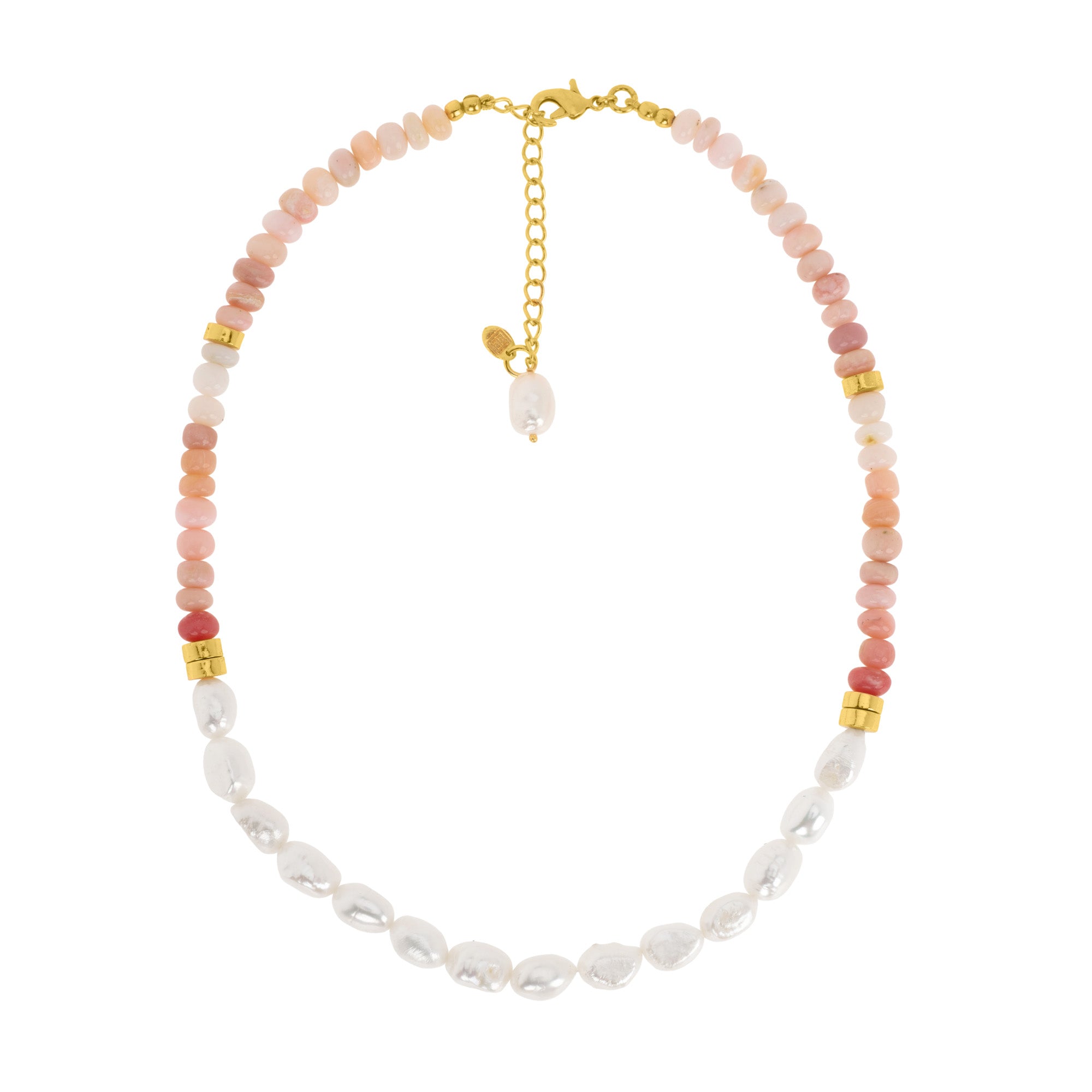Pink Opal & Freshwater Pearl Necklace: The Jodhi