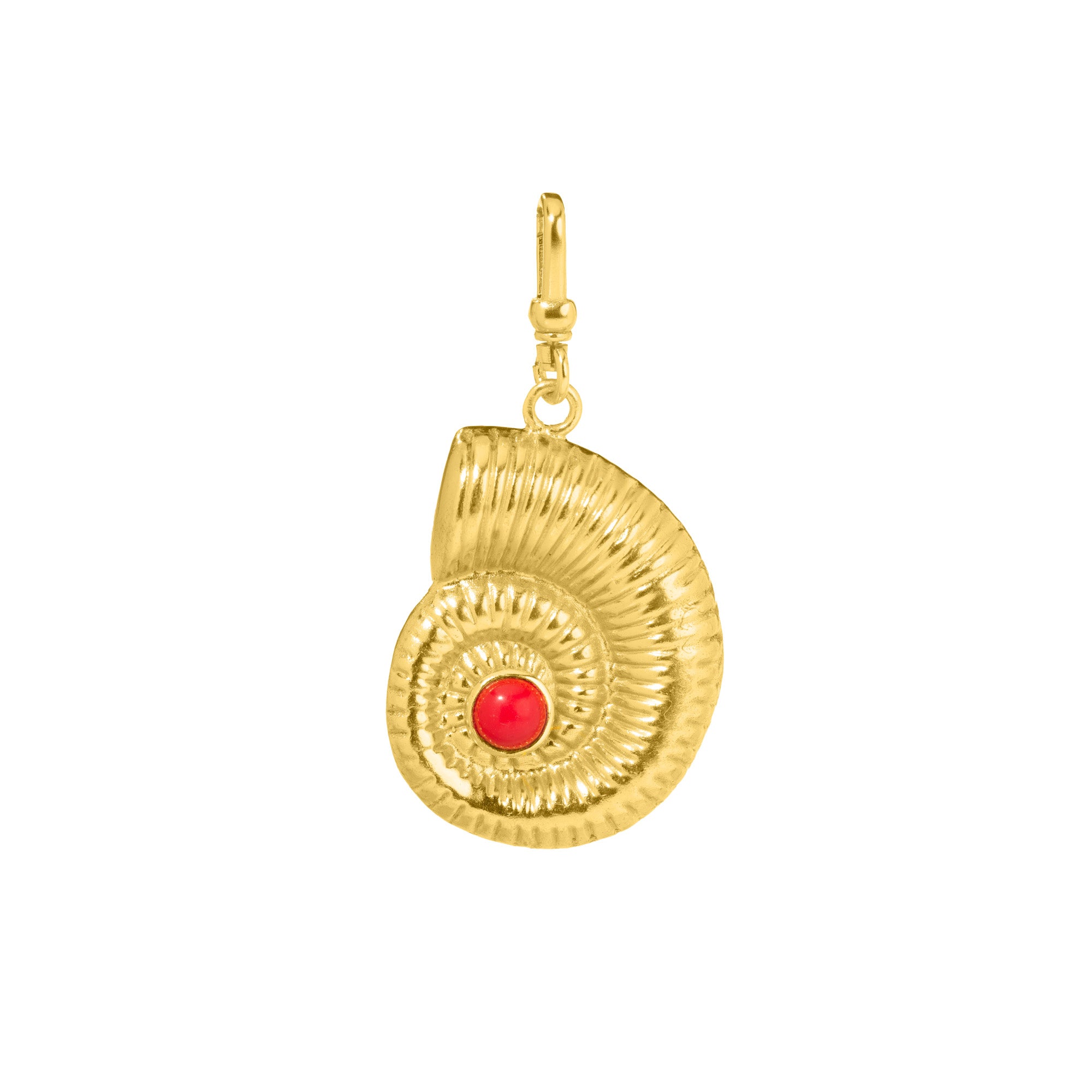 The Aurora : Reversible Ammonite Gold Shell (Coral & Pearl)