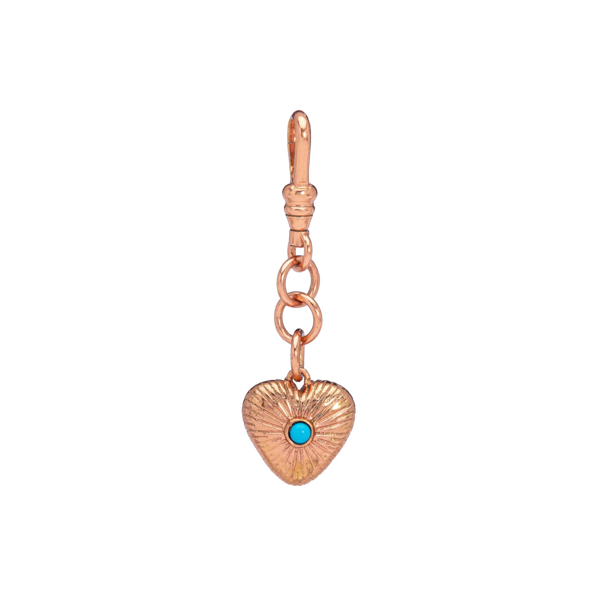 Engraved Puffy Heart Reversible Gemstone Charm