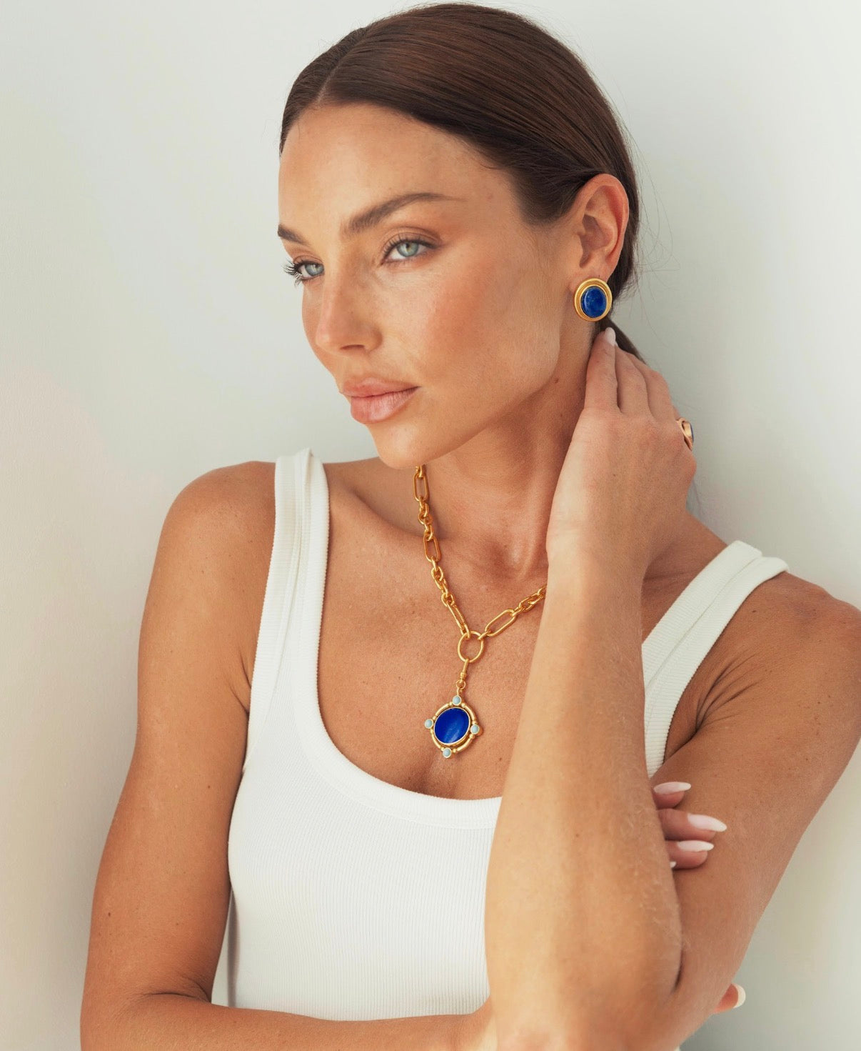 The Odette:  Lapis Lazuli & Phosphosiderite 4-in-1 Reversible/Flippable Charm