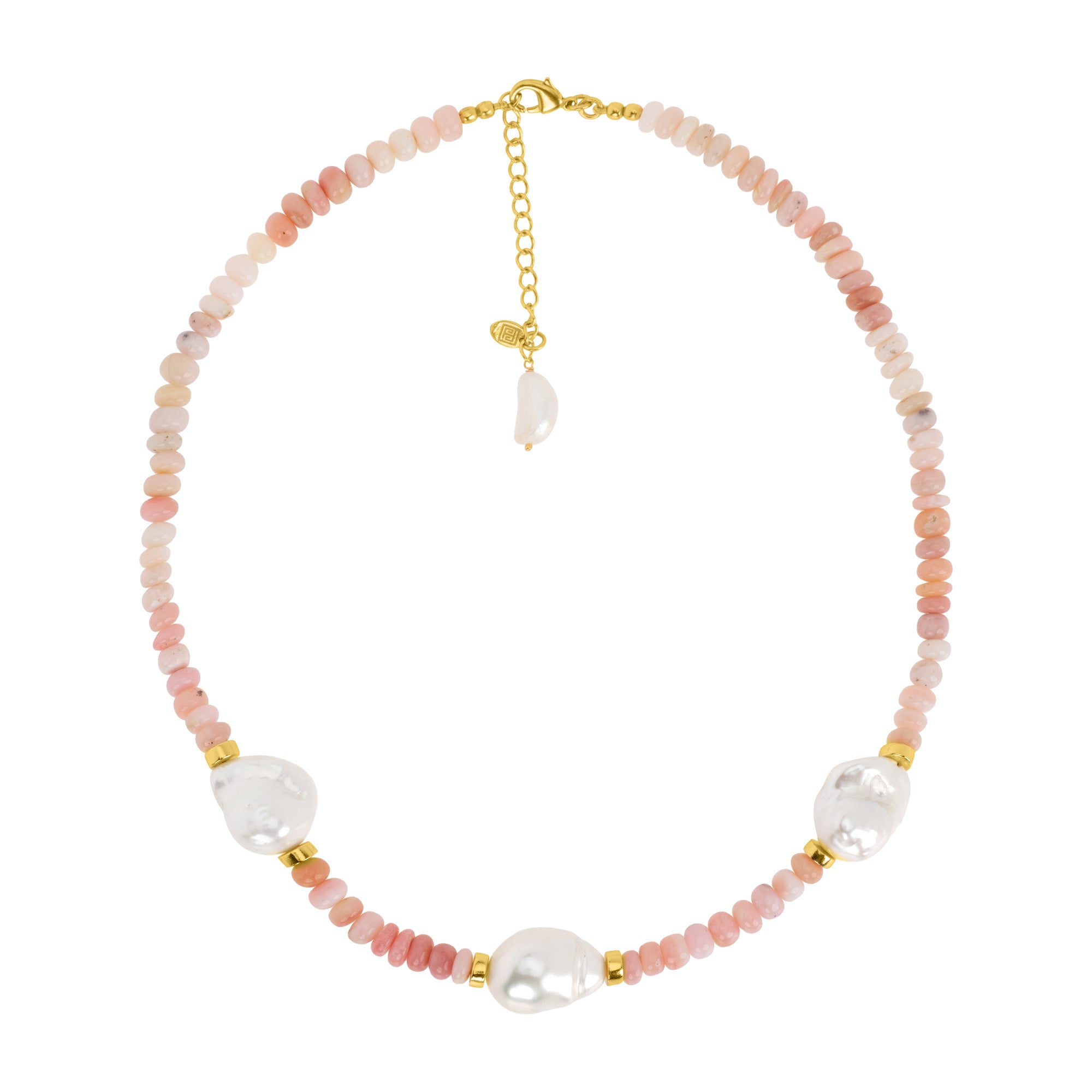 Pink Opal And Baroque Pearl Necklace: The Jenna