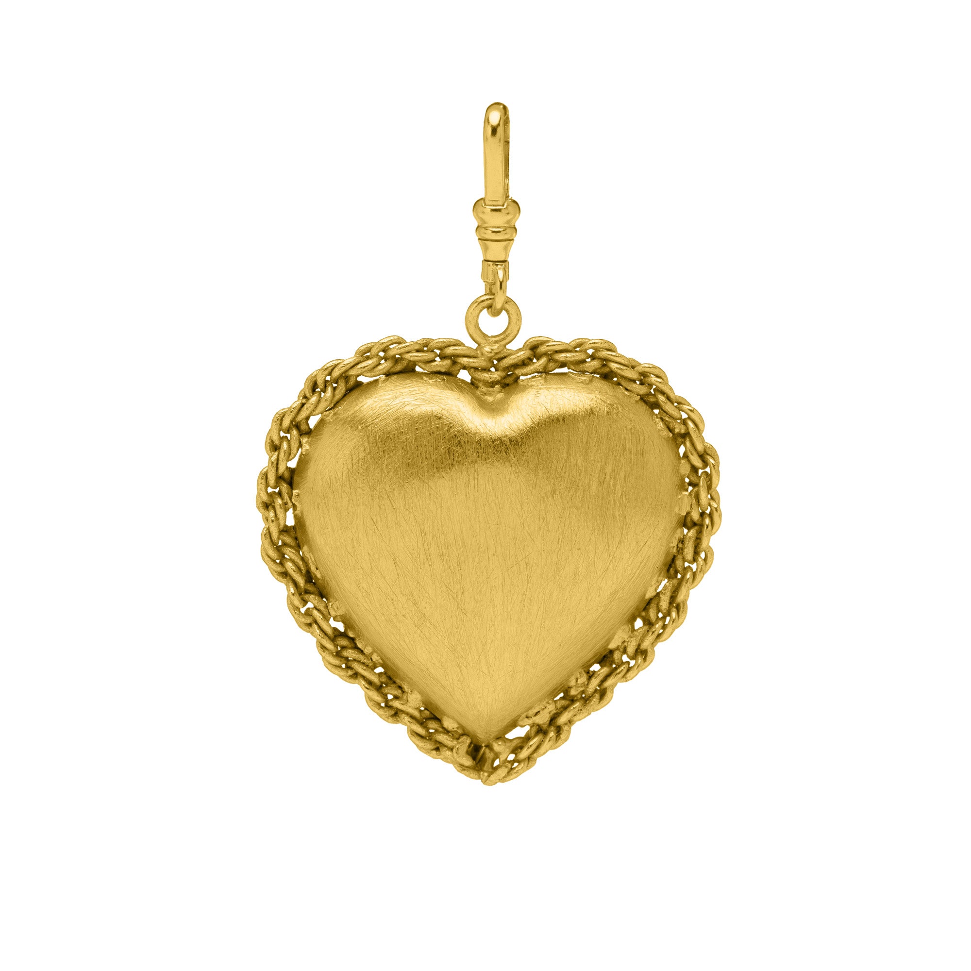 Brushed Puffy Heart With Braid Border