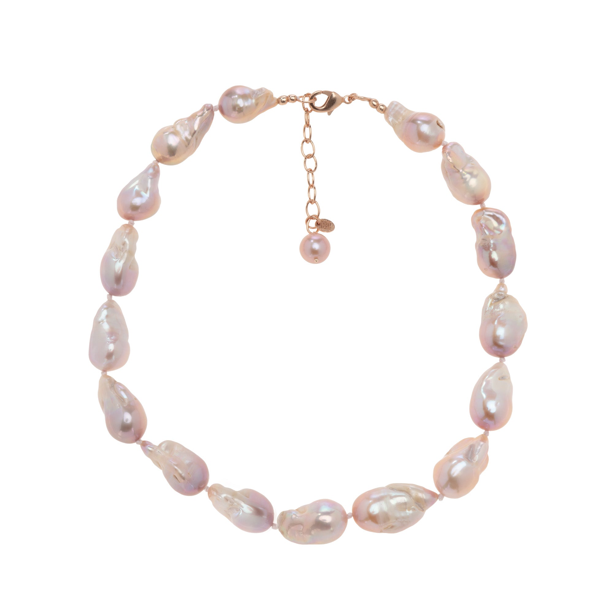 18k Gold Vermeil Natural Baroque Pink Pearl Necklace: The Blaire