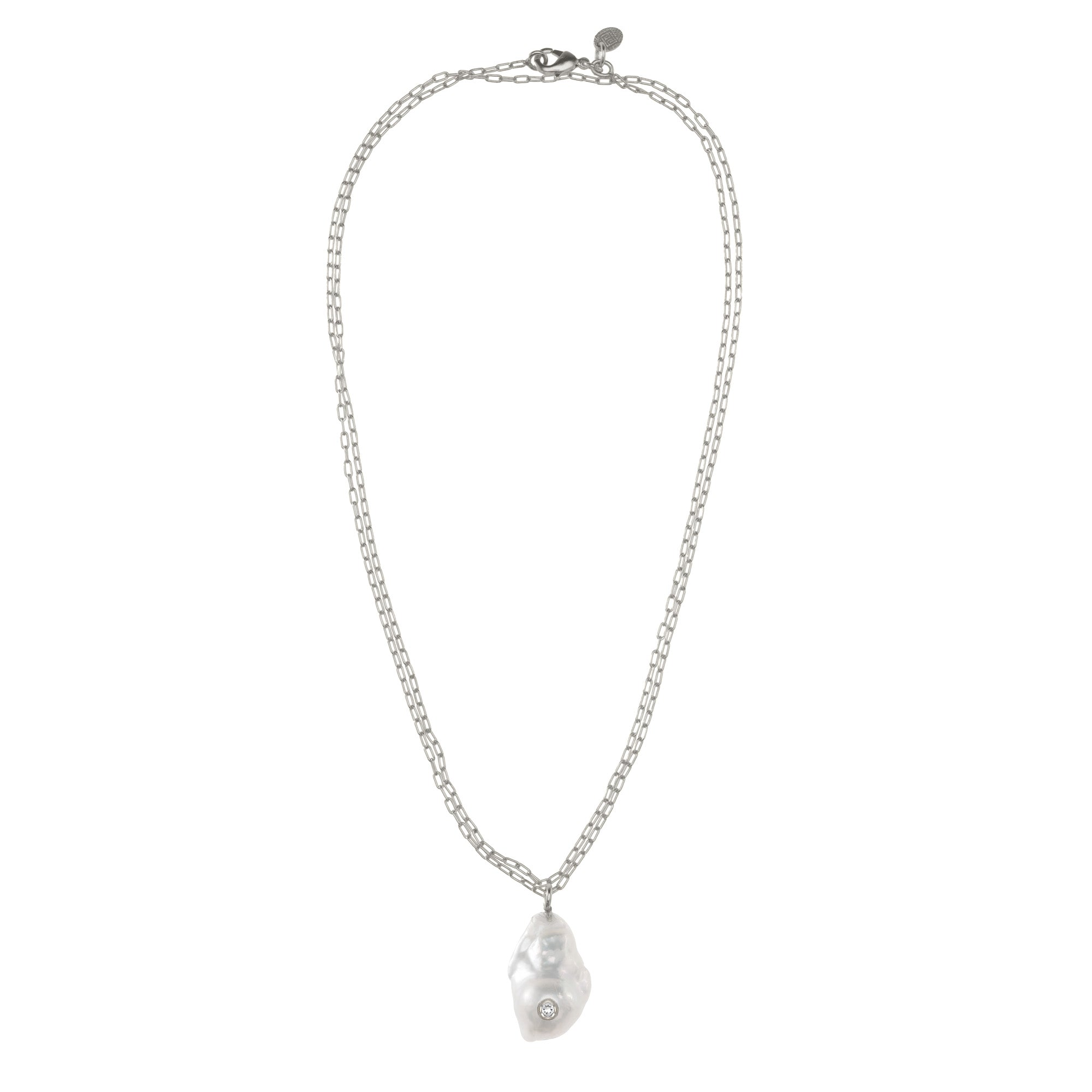 Paperclip Chain With Baroque Pearl Necklace: The Payton