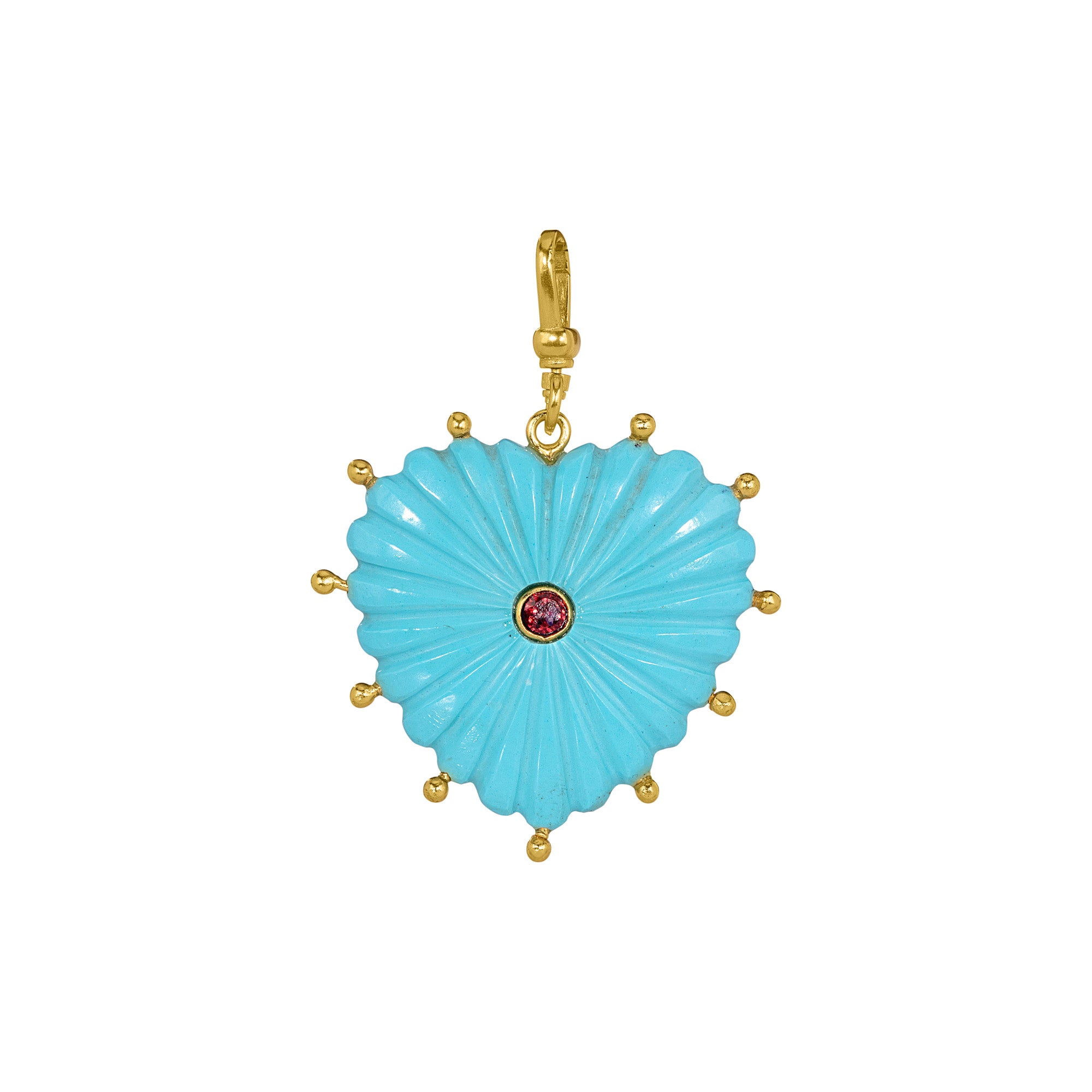 Reversible Carved Turquoise Heart: The Mabel
