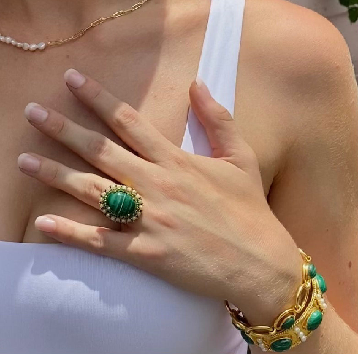 The Caroline: Freshwater Pearl Cocktail Ring