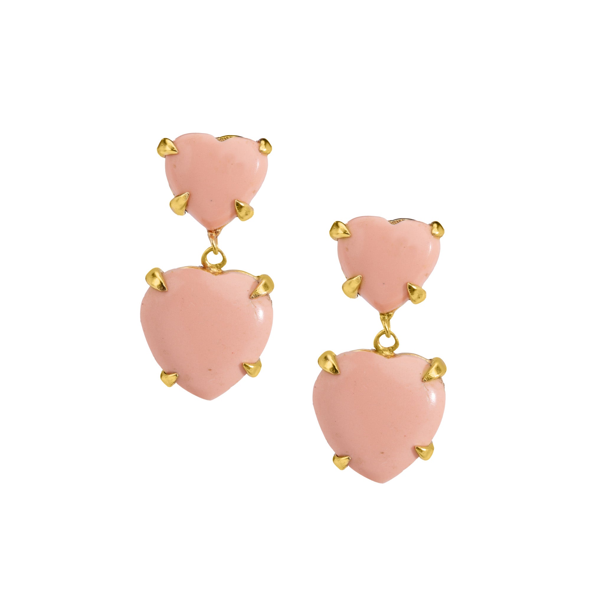 Double Heart Gemstone Earrings: The Pia