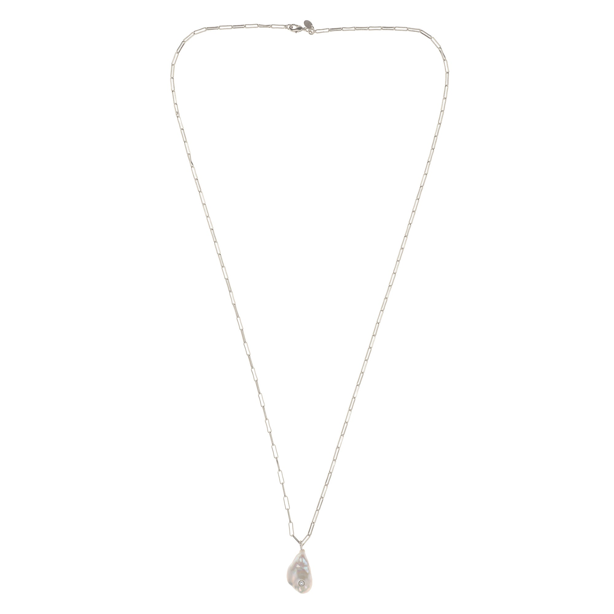 Paperclip Chain With Baroque Pearl Necklace: The Payton