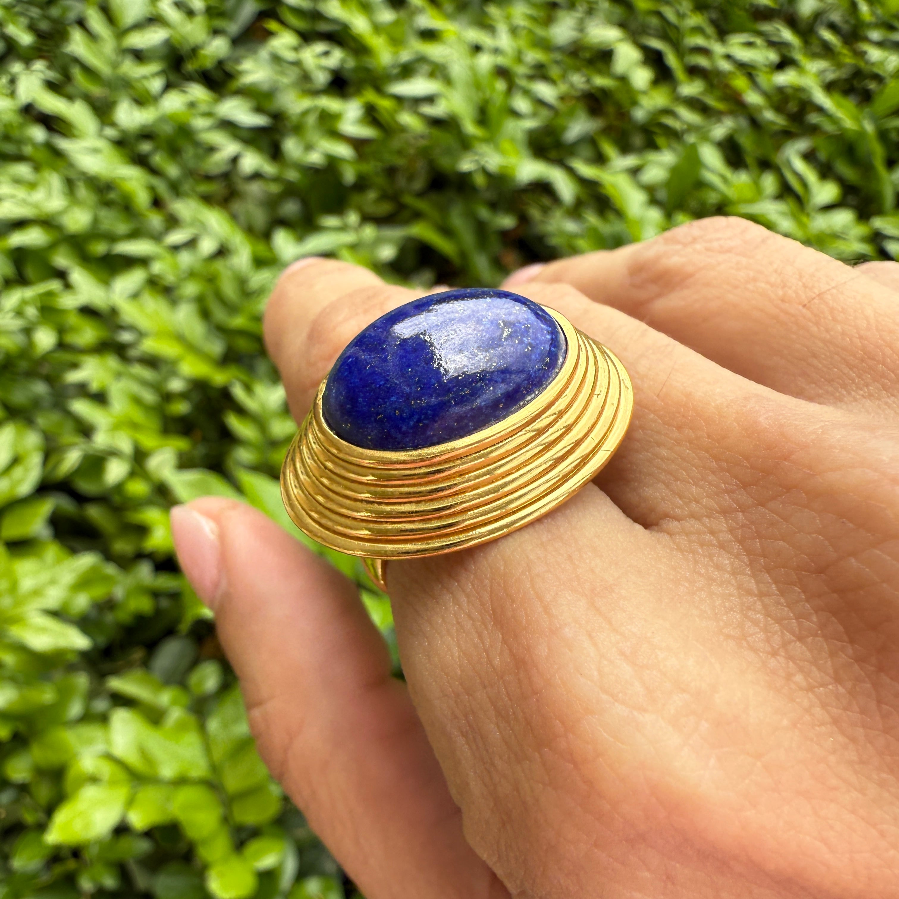 The Aphrodite: Large Gemstone Adjustable Ring