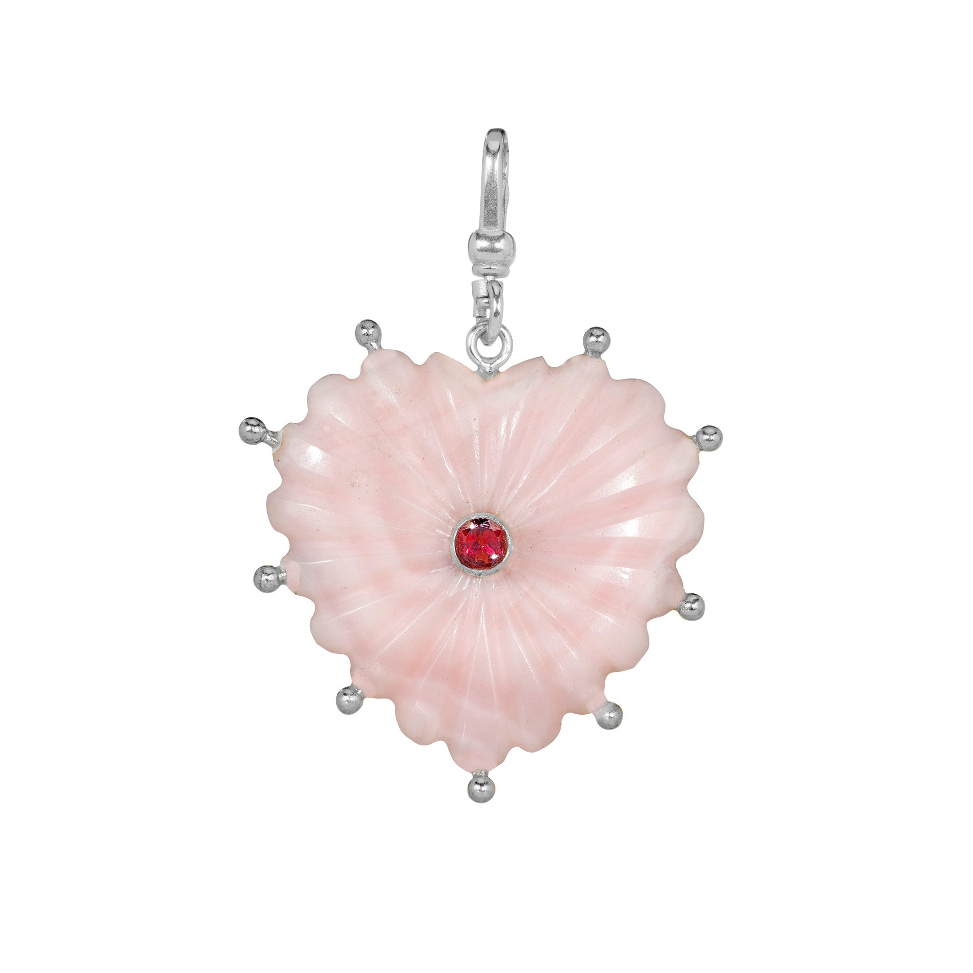 The Mabel: Reversible Carved Pink Opal Heart