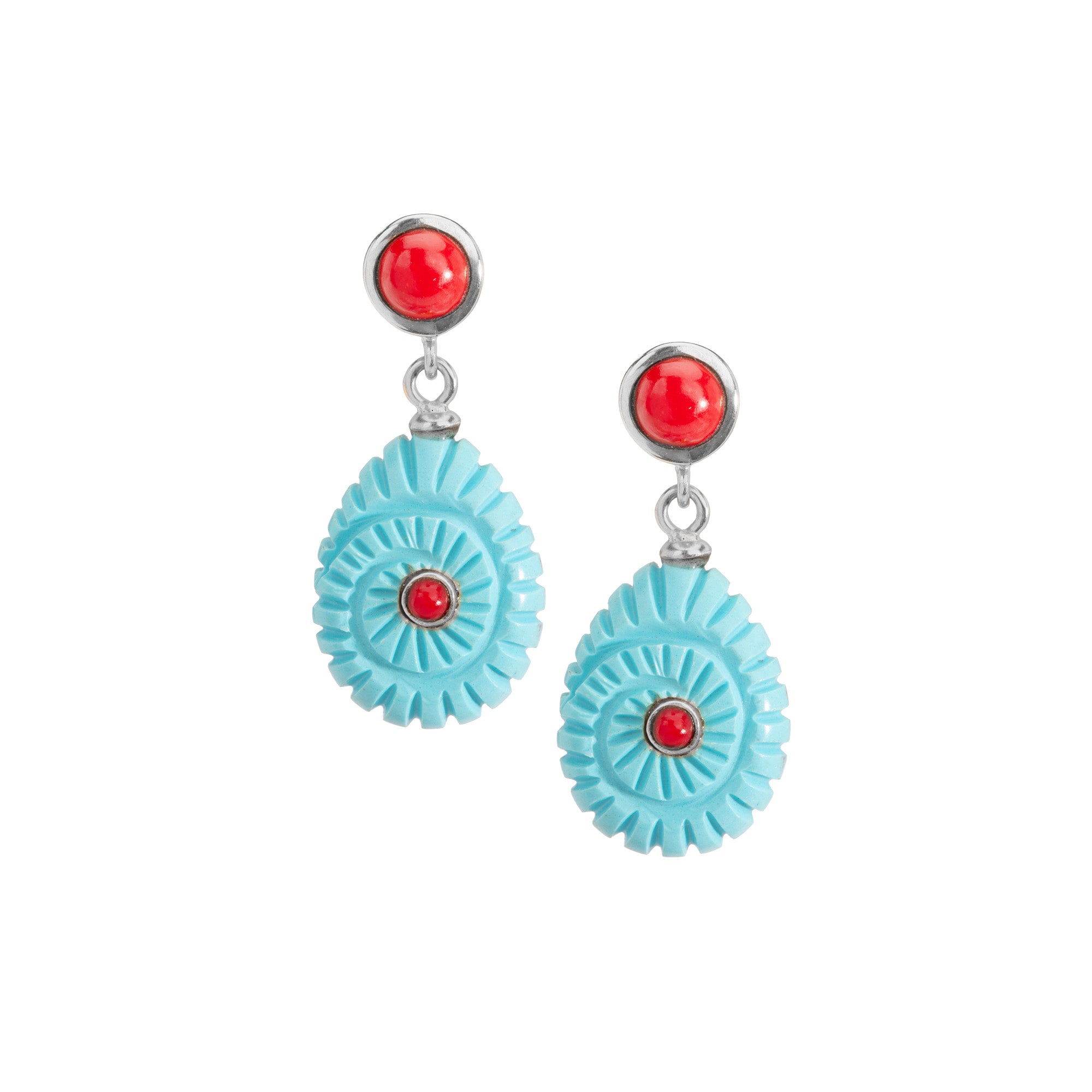 Carved Ammonite Shell Earrings: The Malia