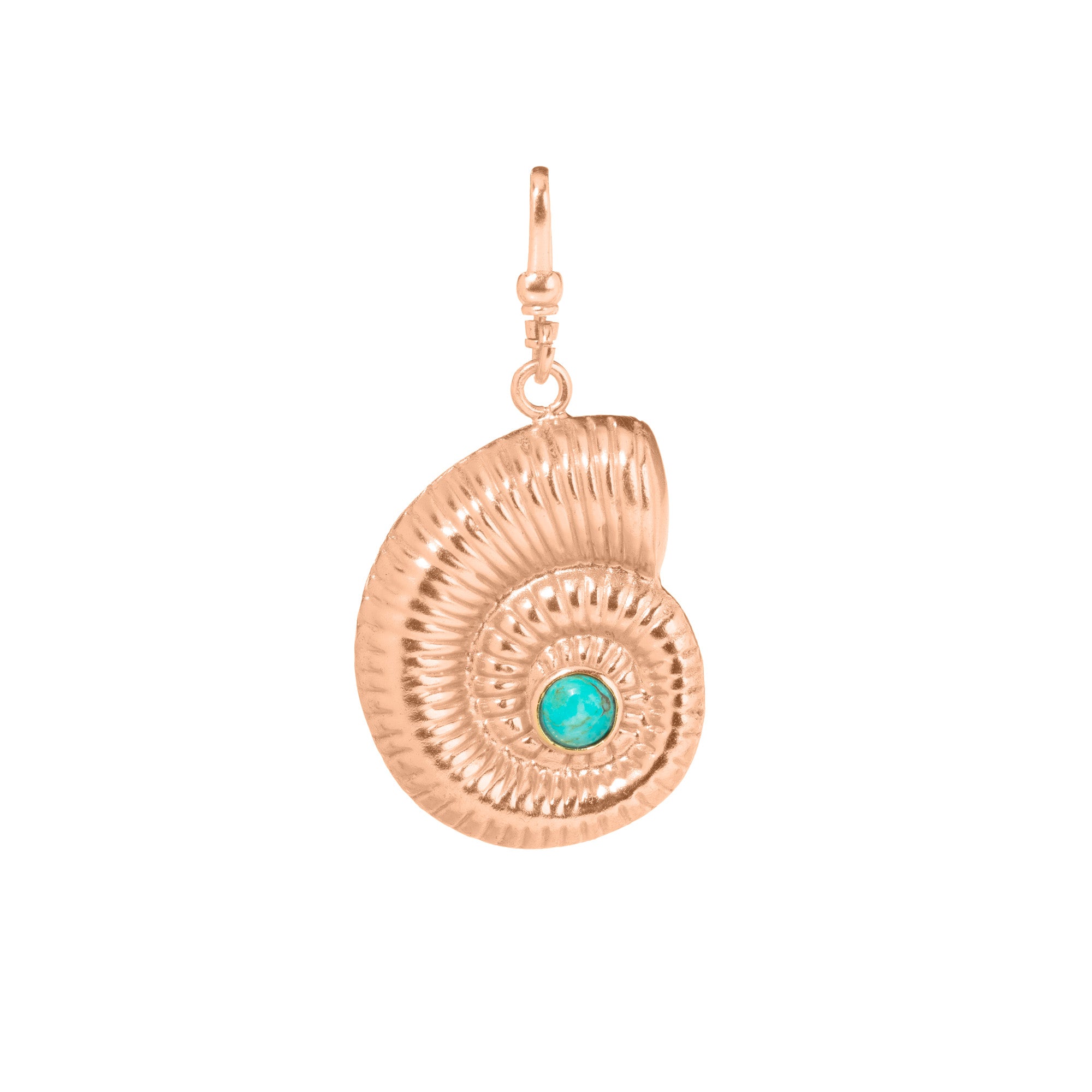 The Aurora: Reversible Ammonite Gold Shell (Turquoise & Pearl)
